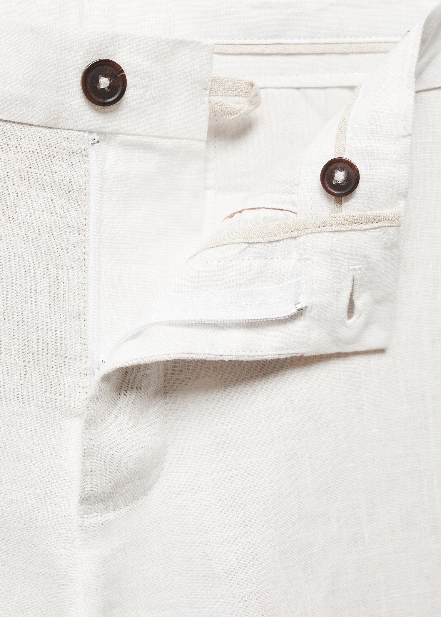 Slim-fit 100% linen trousers - Details of the article 8