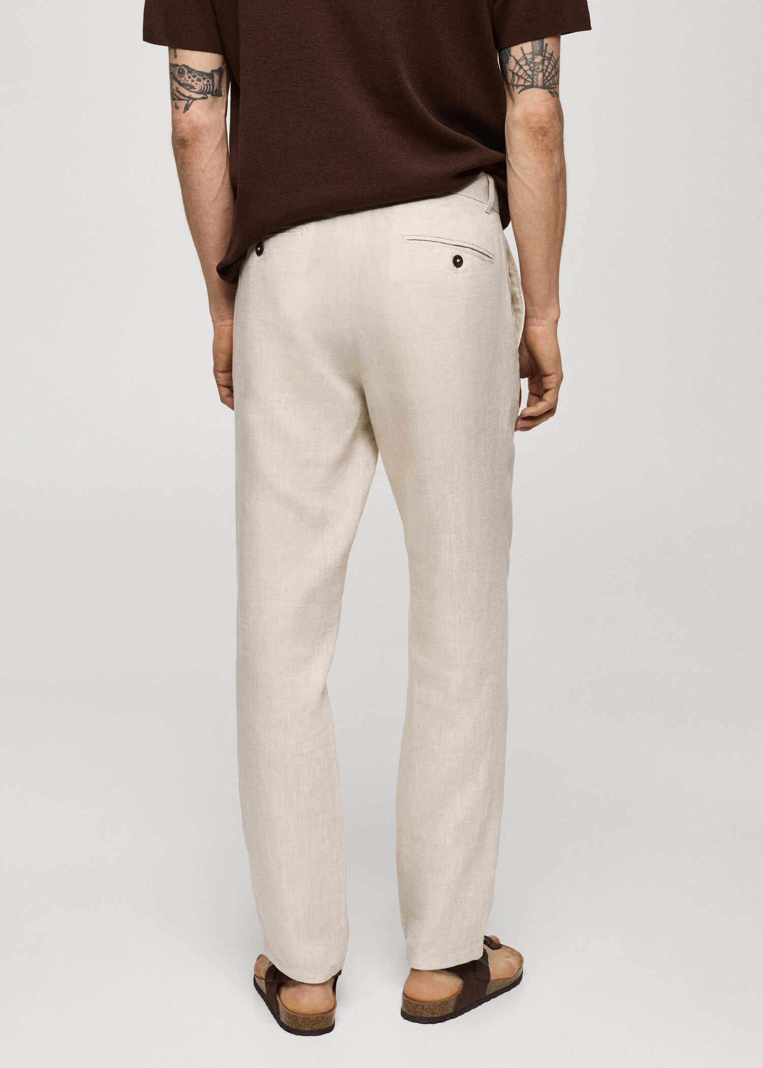 Slim Fit-Hose aus 100 % Leinen - Rückseite des Artikels