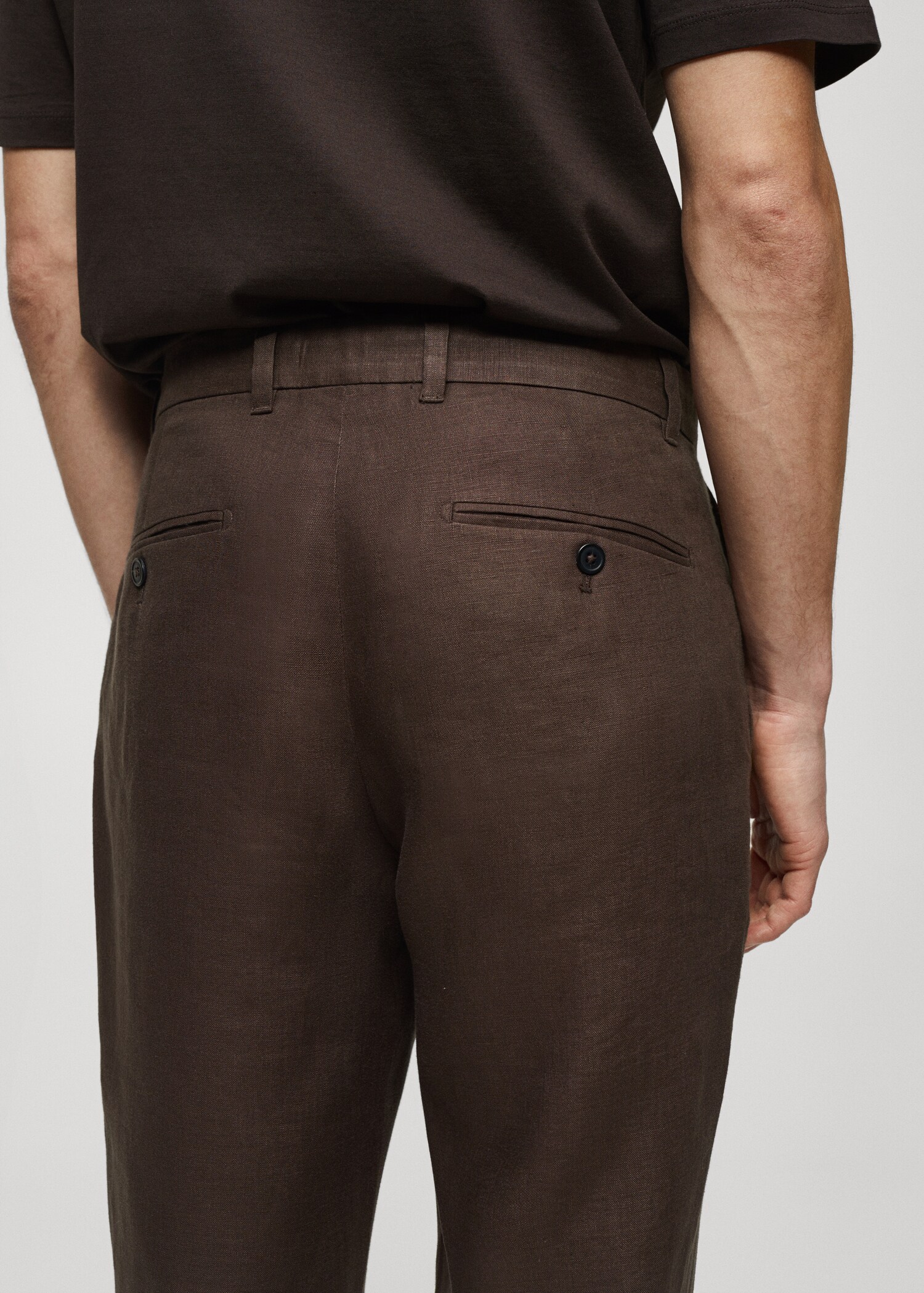 Slim Fit-Hose aus 100 % Leinen - Detail des Artikels 2
