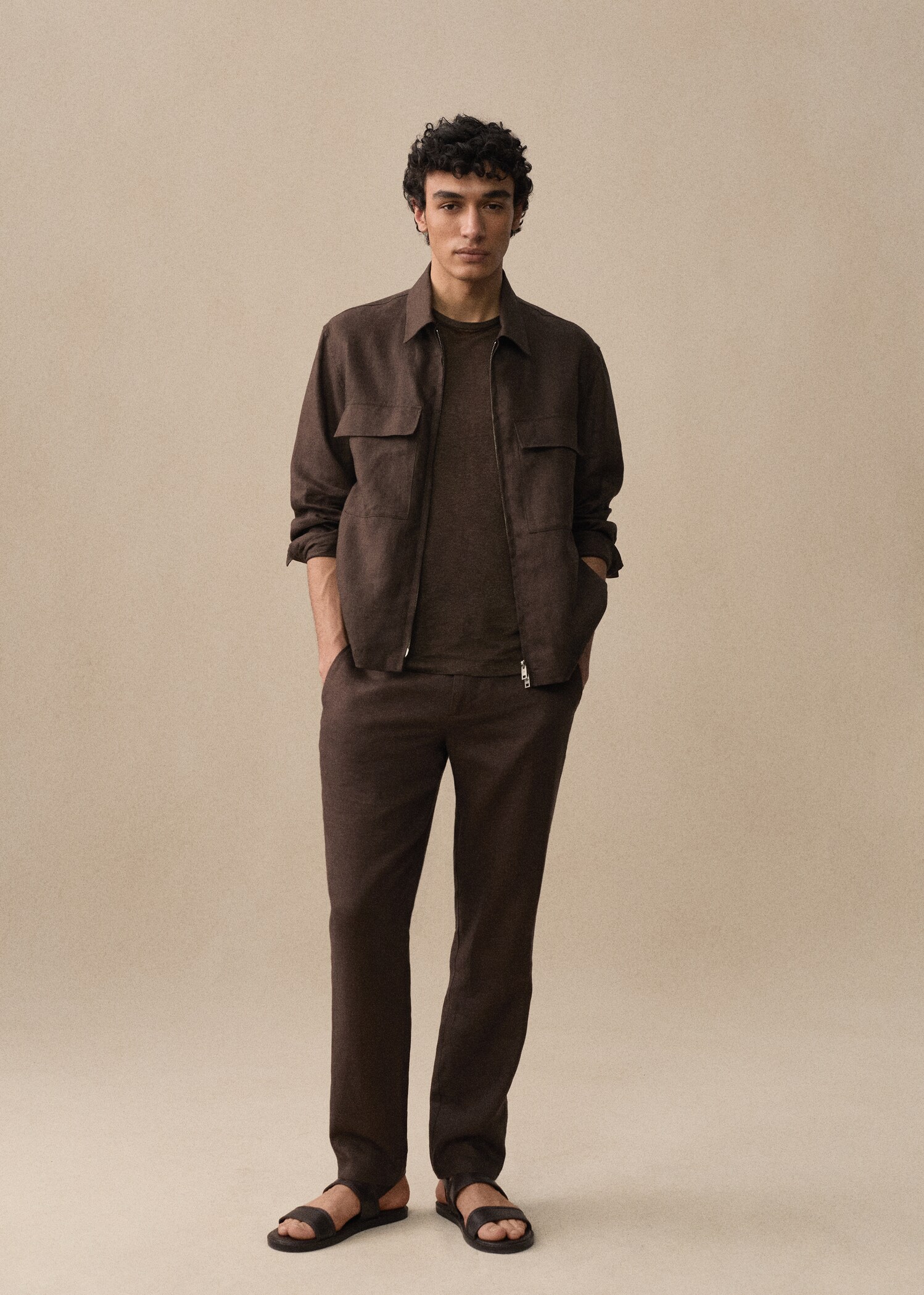 Slim Fit-Hose aus 100 % Leinen - Detail des Artikels 6