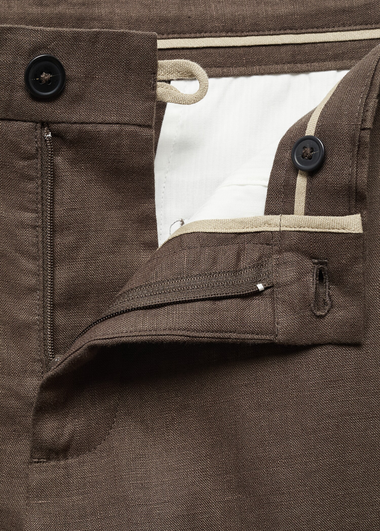 Slim Fit-Hose aus 100 % Leinen - Detail des Artikels 8