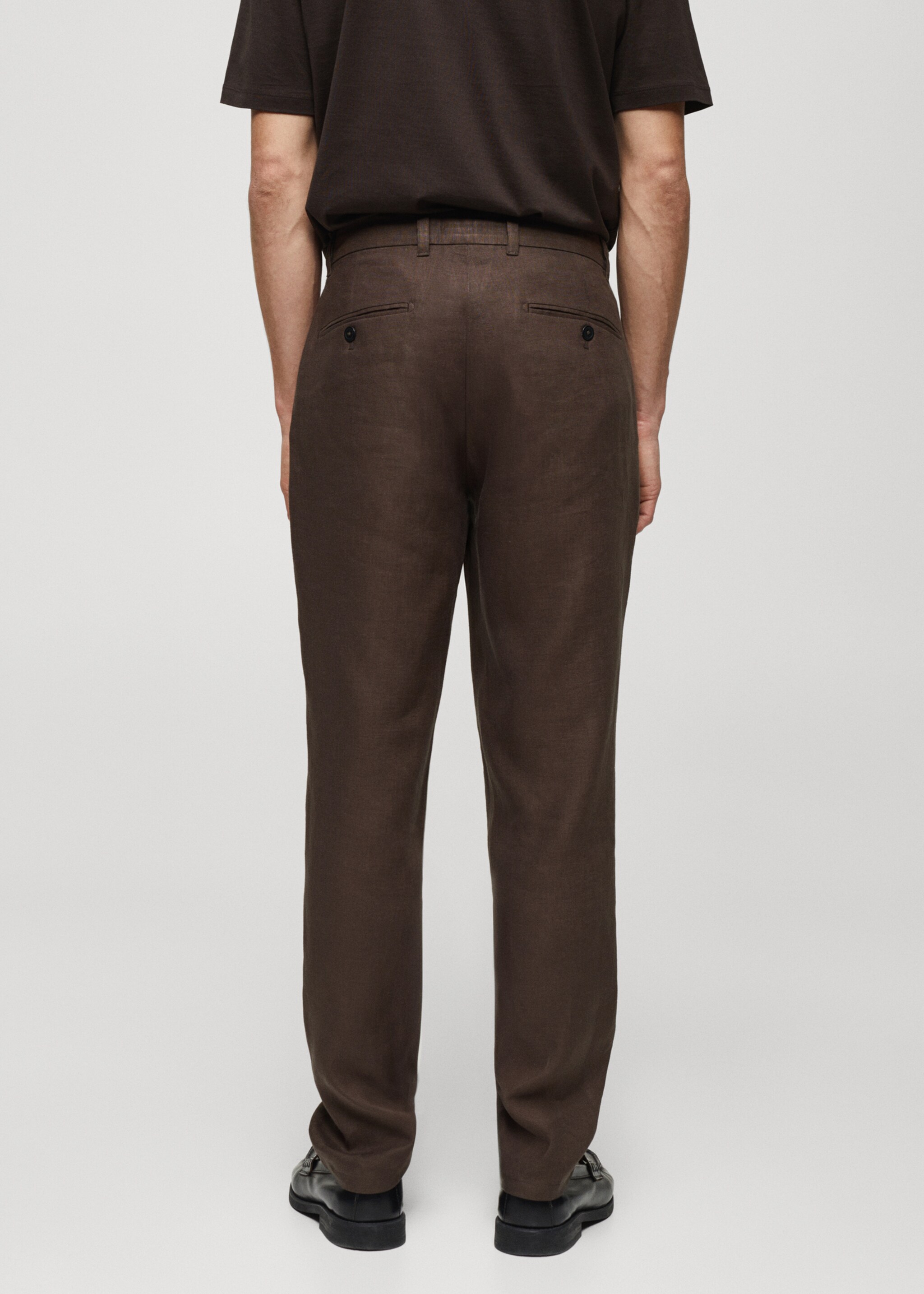 Slim-fit 100% linen trousers - Reverse of the article