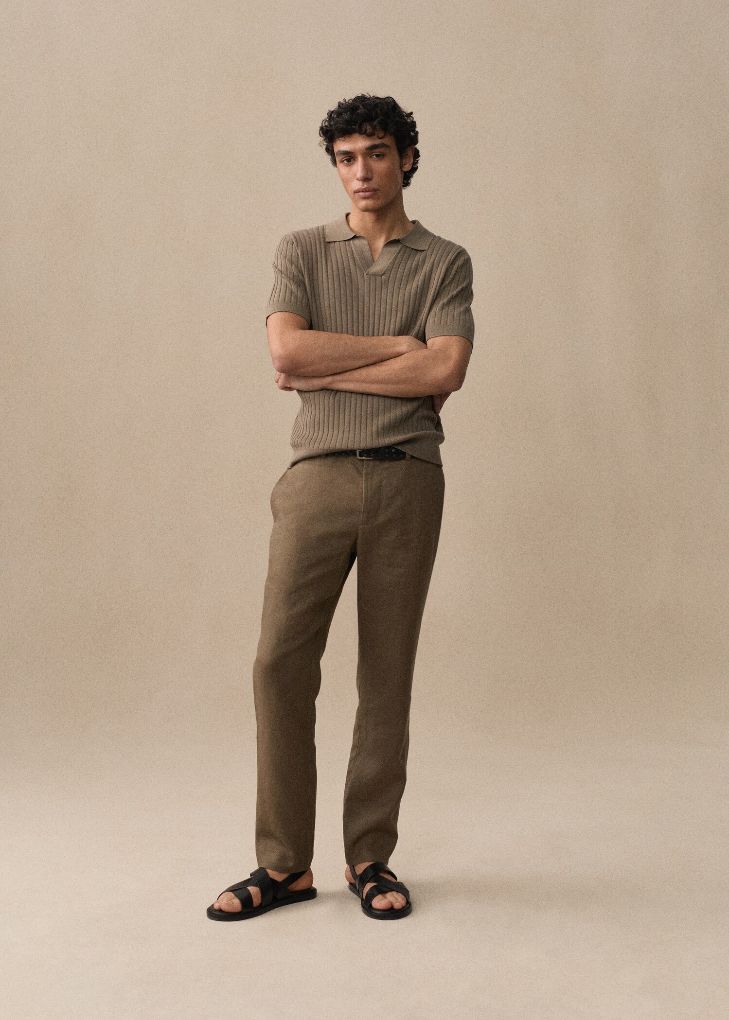 Slim Fit-Hose aus 100 % Leinen - Detail des Artikels 6