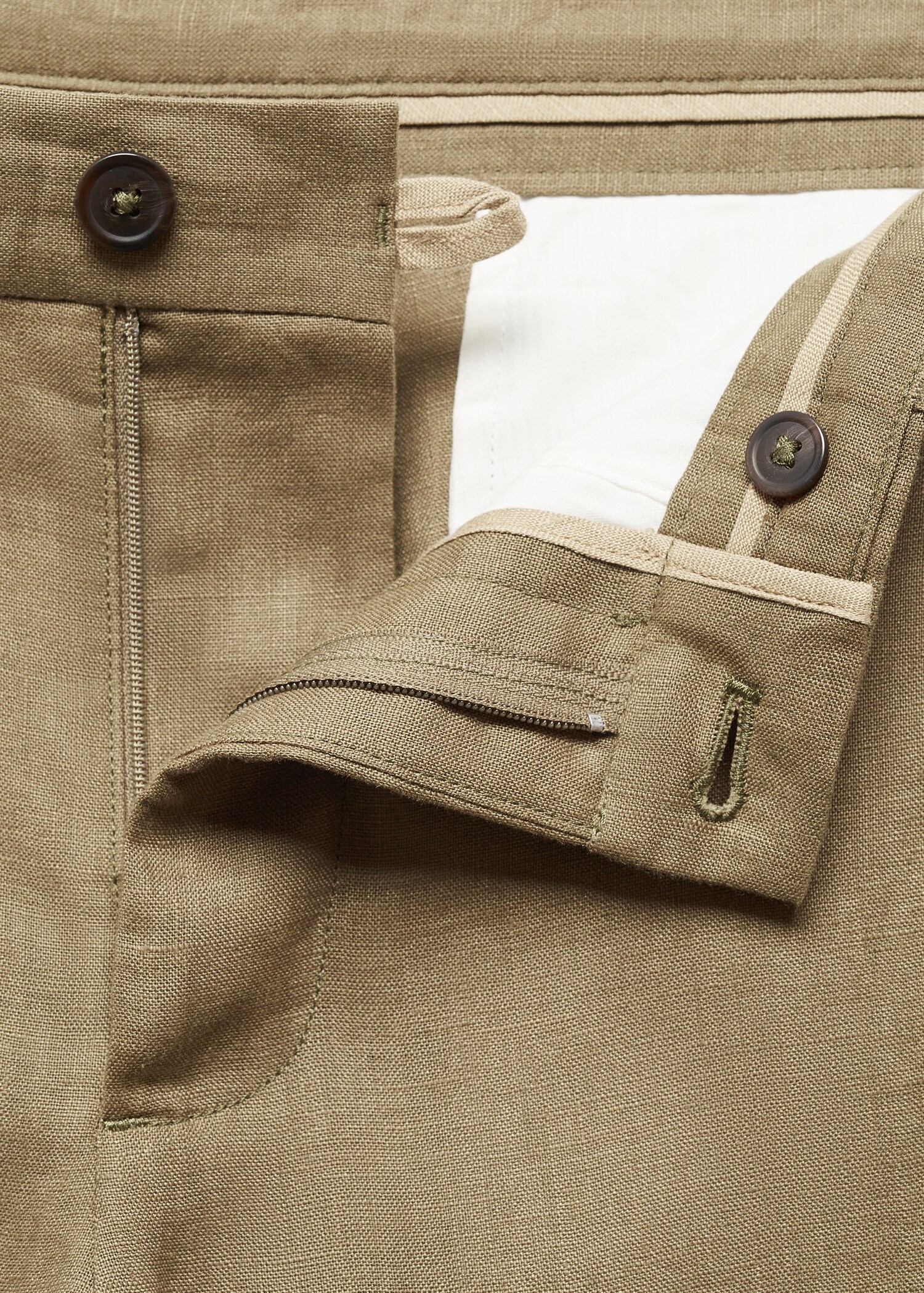 Slim Fit-Hose aus 100 % Leinen - Detail des Artikels 8