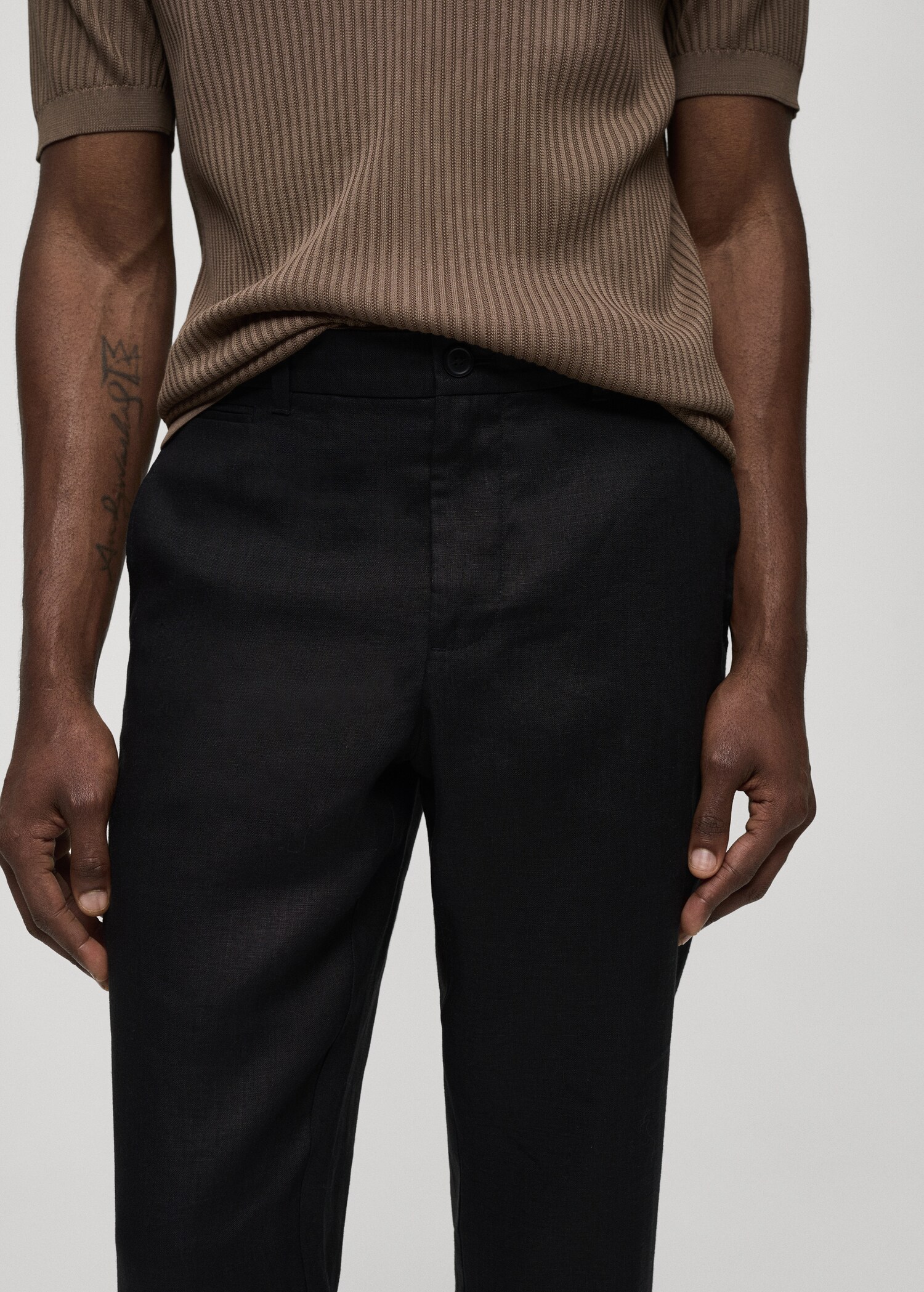 Παντελόνι 100% λινό slim fit - Λεπτομέρεια του προϊόντος 1