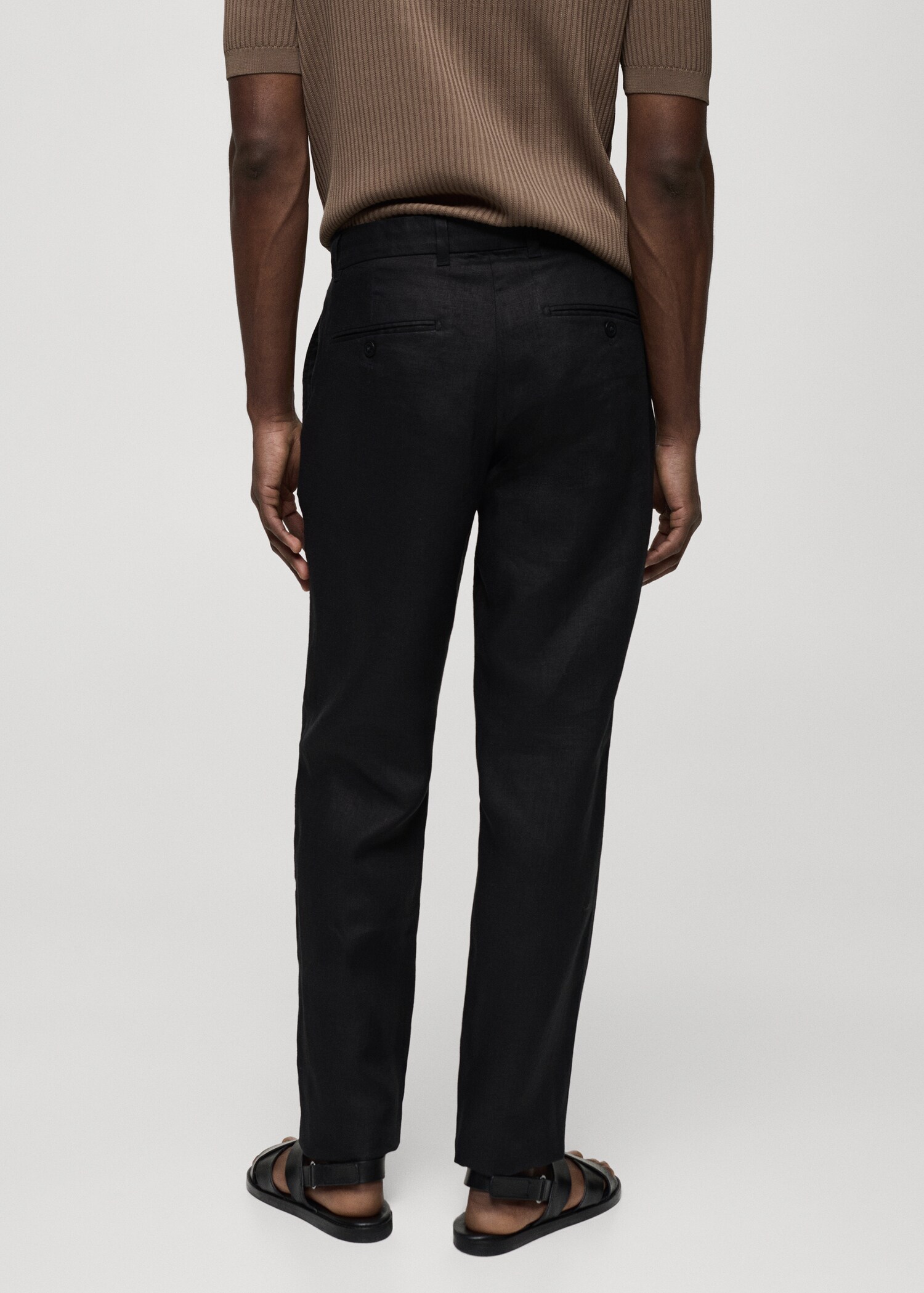 Παντελόνι 100% λινό slim fit - Πίσω όψη προϊόντος