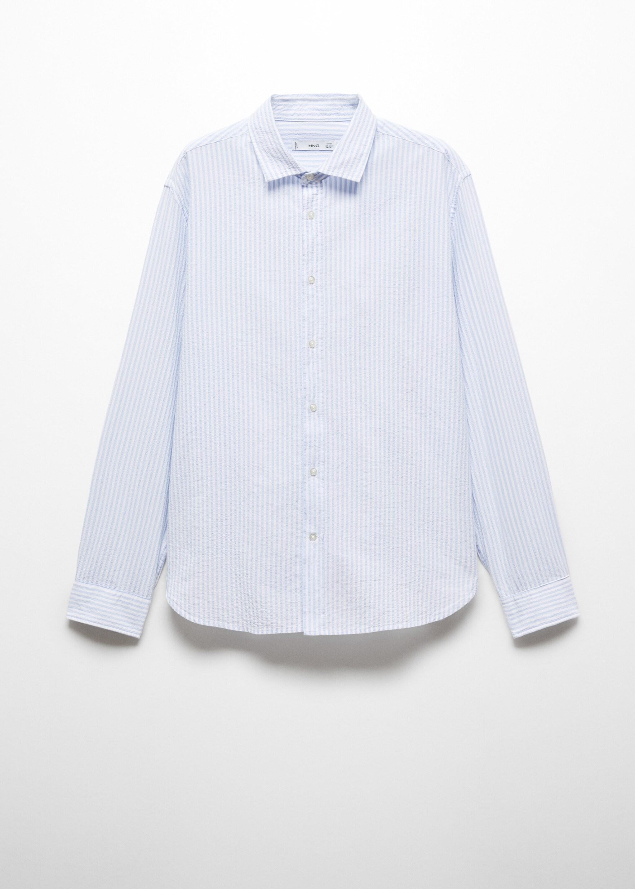 Classic-fit seersucker cotton shirt - Article without model