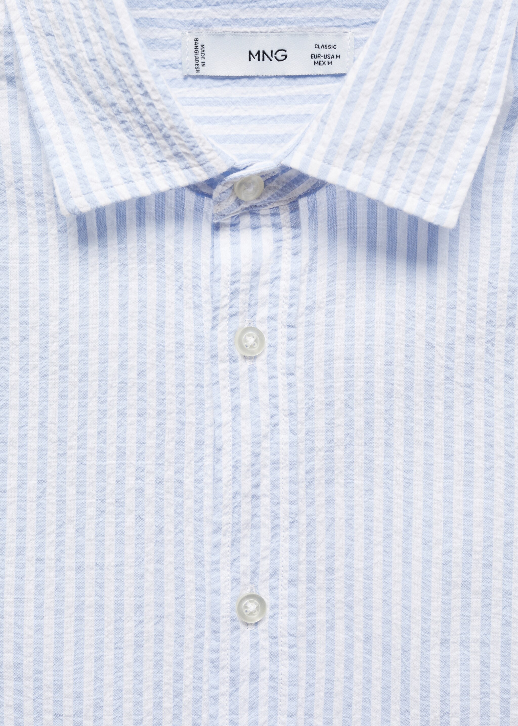 Classic-fit seersucker cotton shirt - Details of the article 8