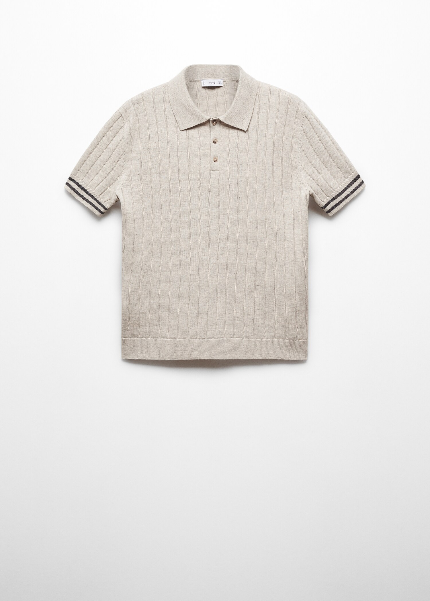 Ribbed knit polo shirt - Article without model