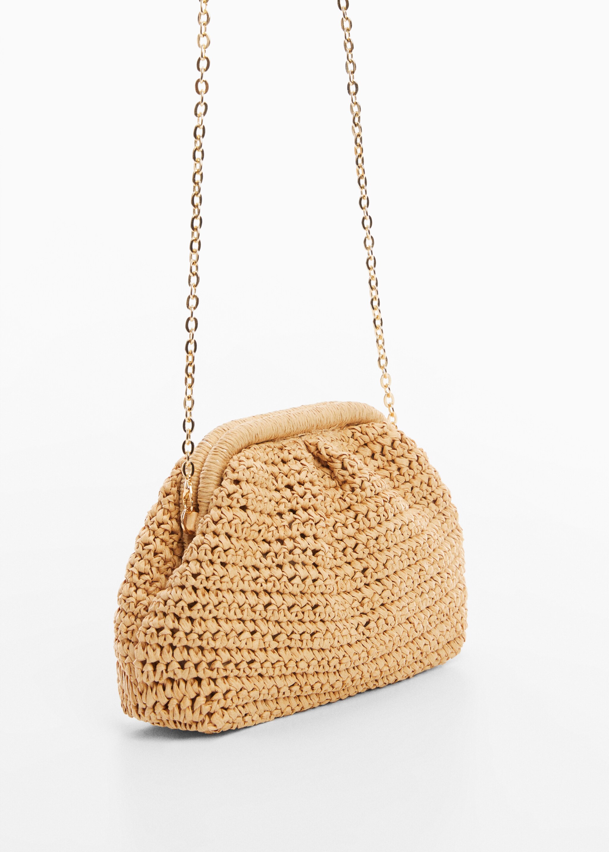 Handtasche aus Naturfaser - Mittlere Ansicht, Beige. Ref: 67036733-00.