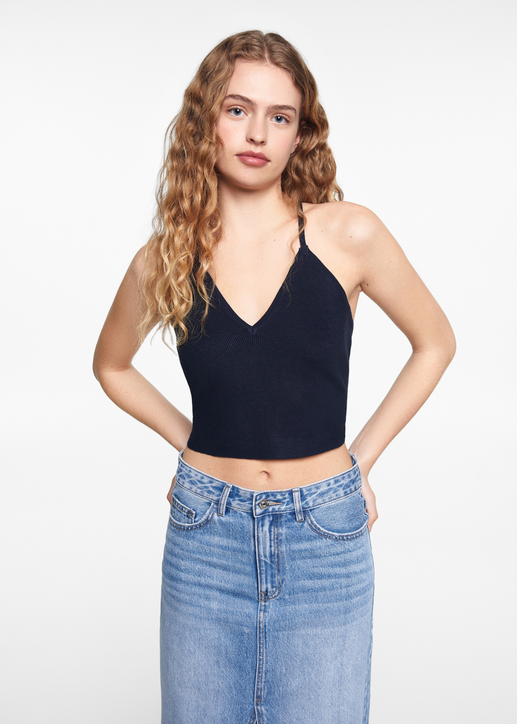 Open-back top - Medium plane, Dark Navy. Ref: 67036734-00.