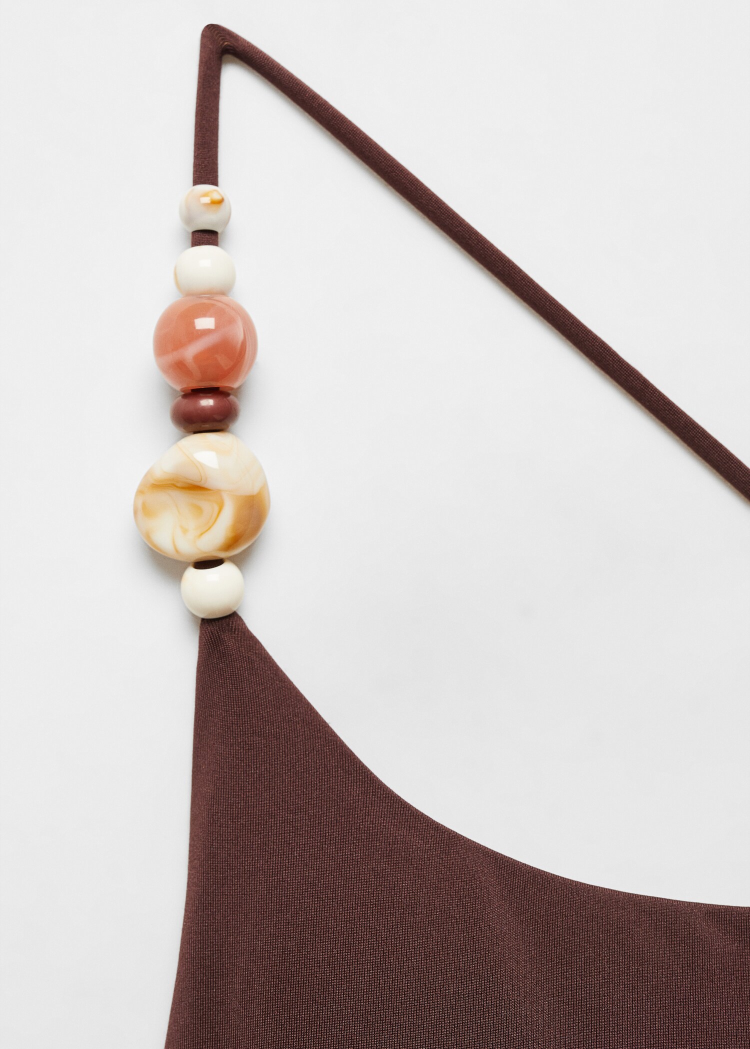 Asymmetrical swimming costume with beads - Details of the article 8