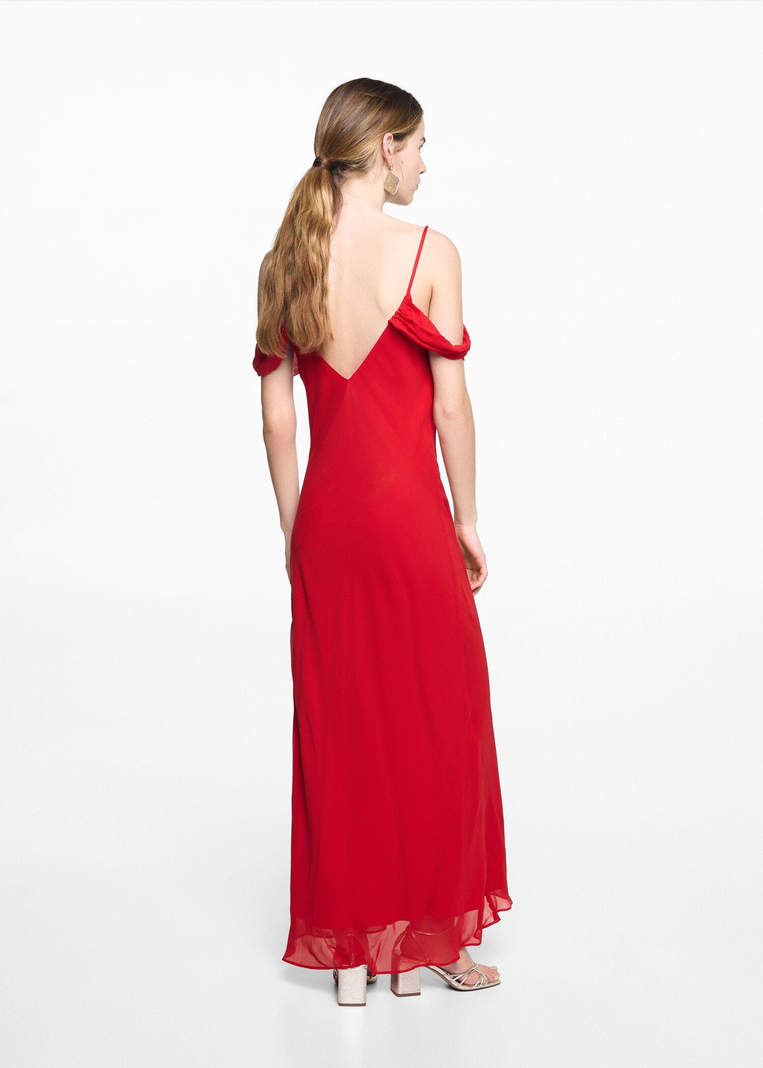 Off-the-shoulder midi-dress - Reverse of the article
