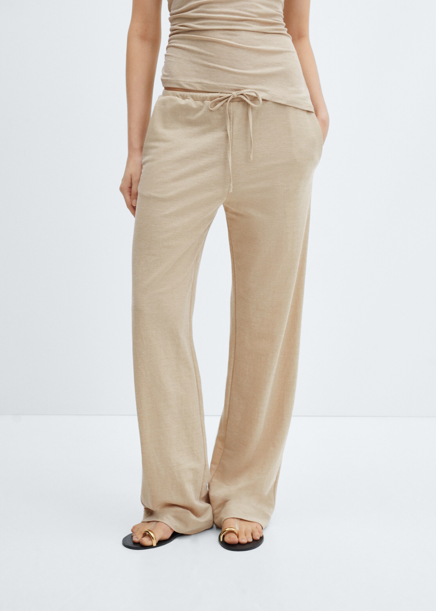 Wideleg-Hose mit Stretchbund - Mittlere Ansicht