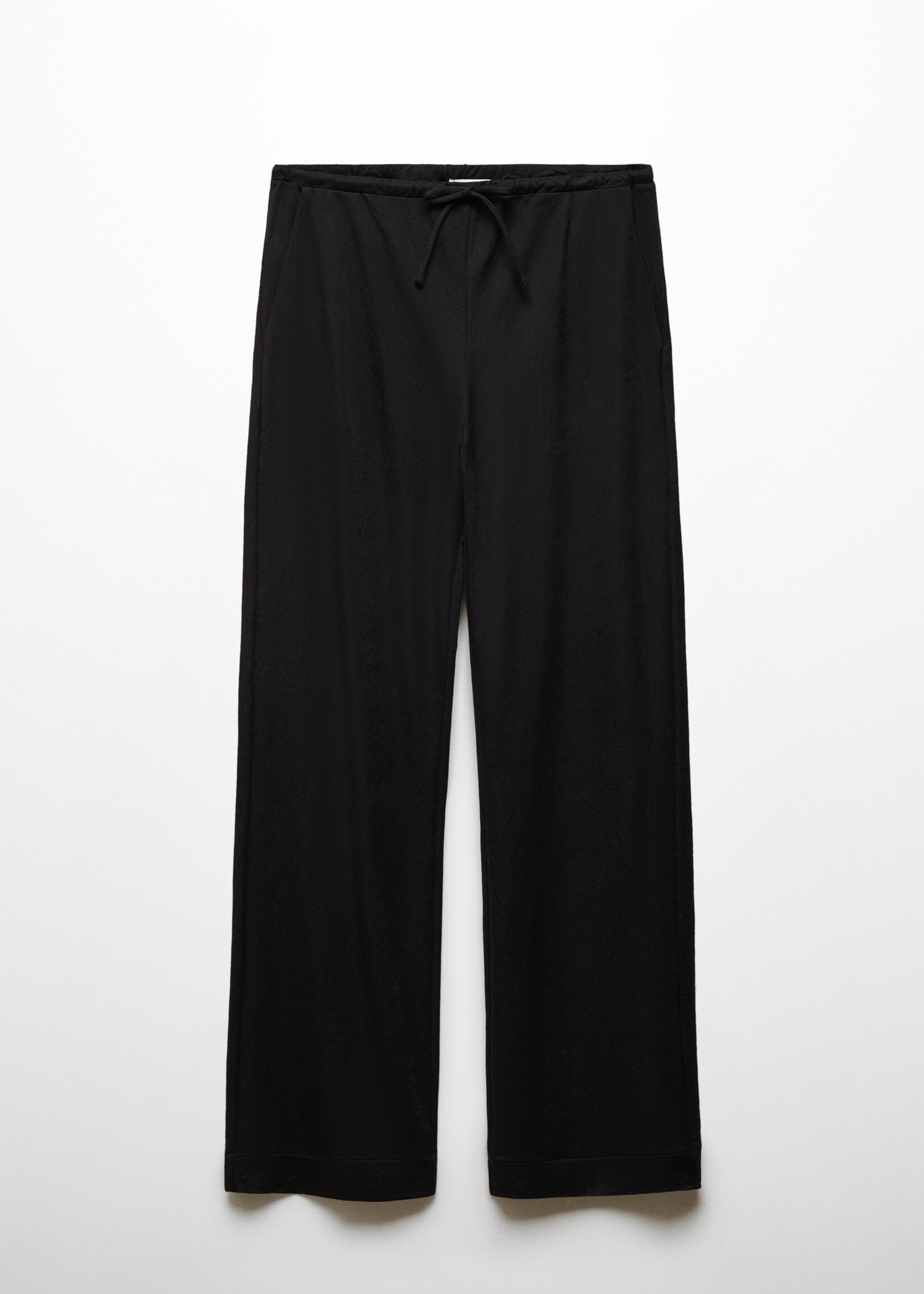 Wideleg trousers with elastic waist - Article without model, Black. Ref: 67036740-00.