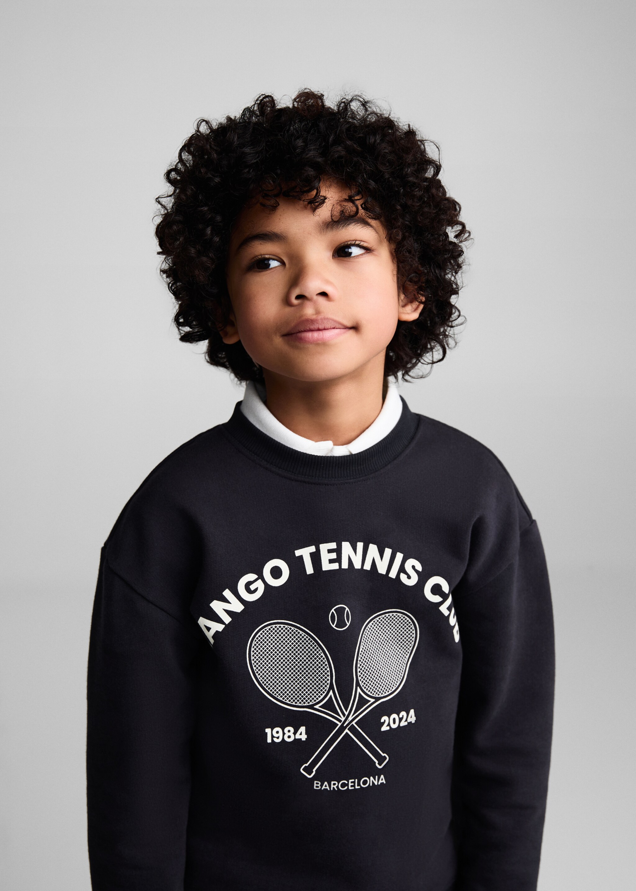 Gemustertes Sweatshirt mit Aufschrift - Detail des Artikels 1
