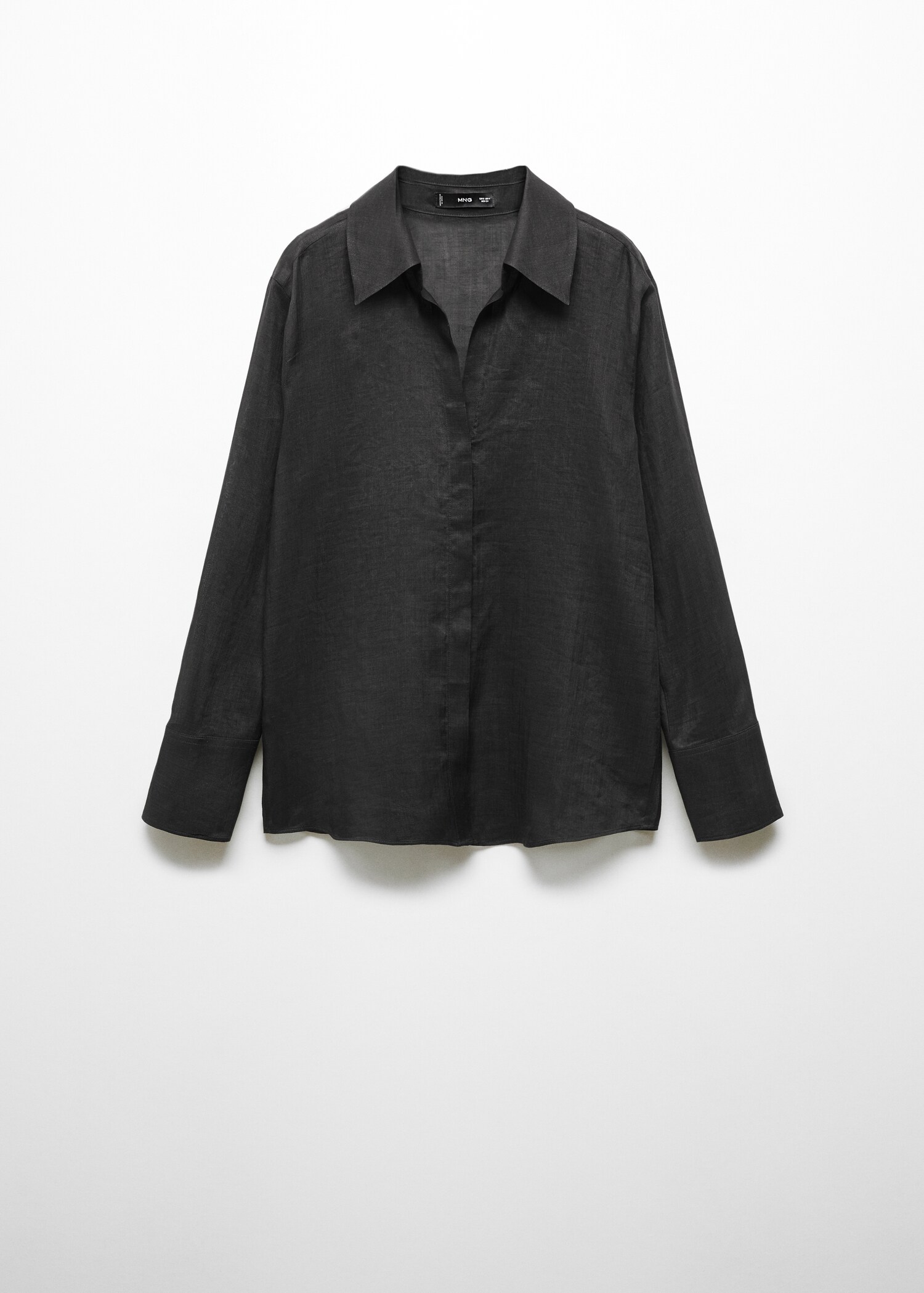 Ramie shirt with hidden buttons - Article without model
