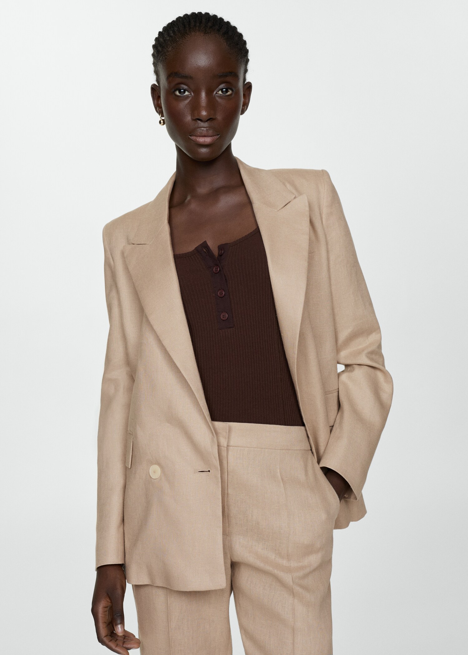 Blazer suit 100% linen - Medium plane