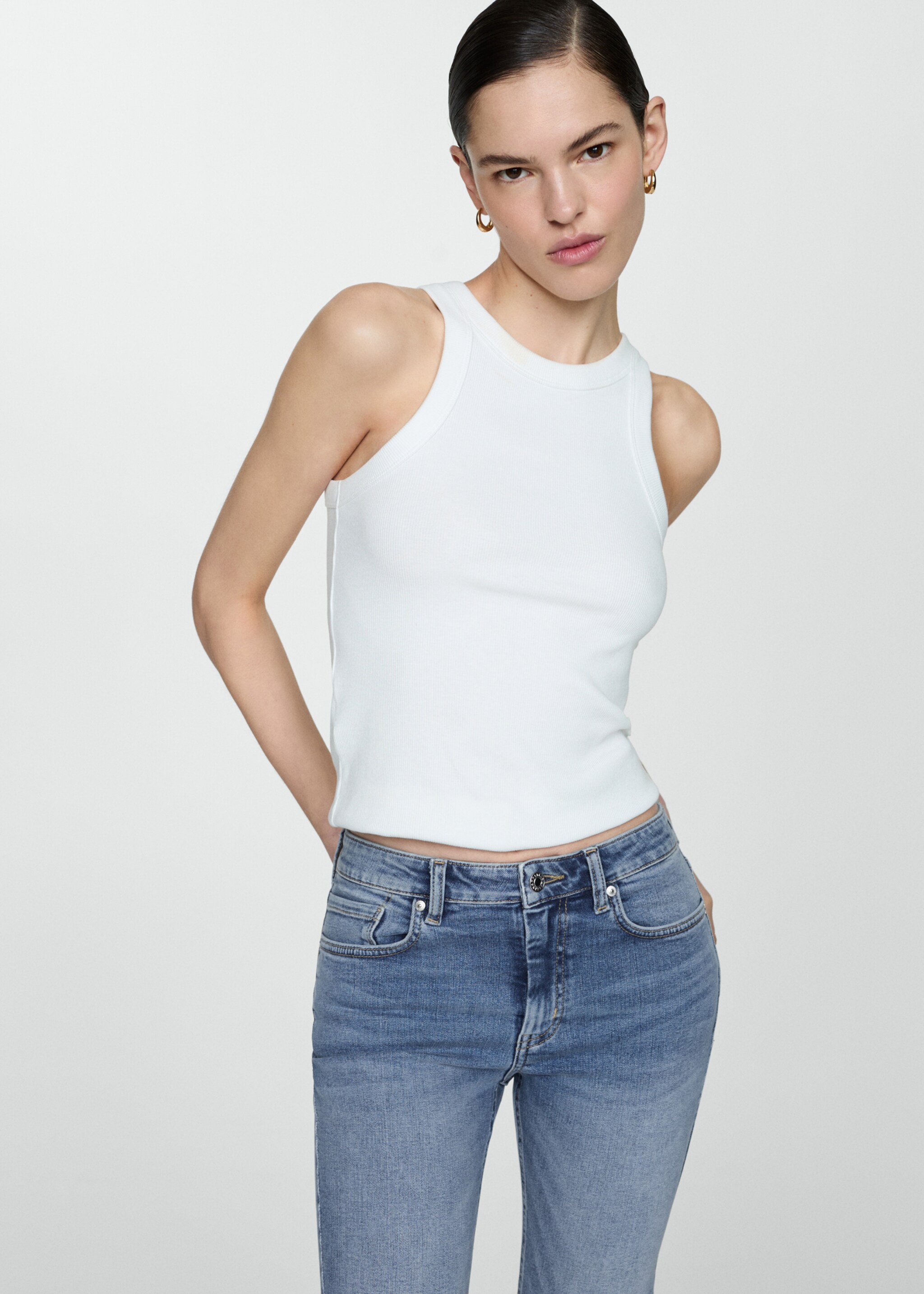 Slim-fit denim bermuda shorts - Details of the article 1