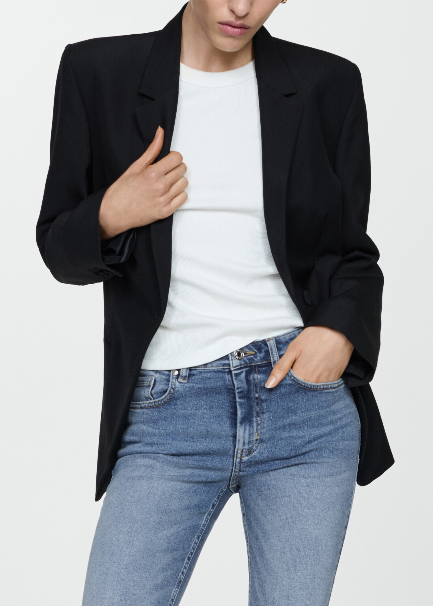 Slim-fit denim bermuda shorts - Details of the article 6