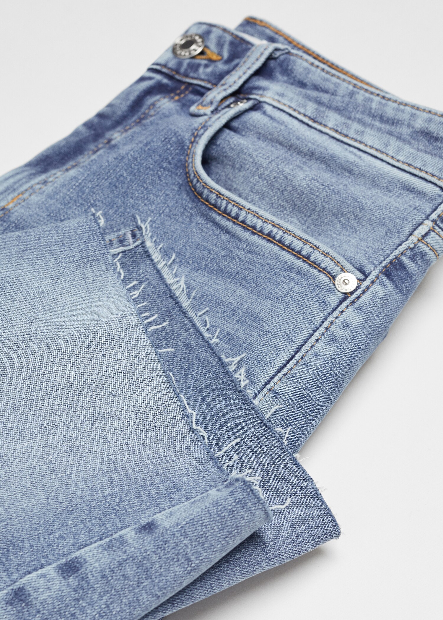 Slim-fit denim bermuda shorts - Details of the article 8
