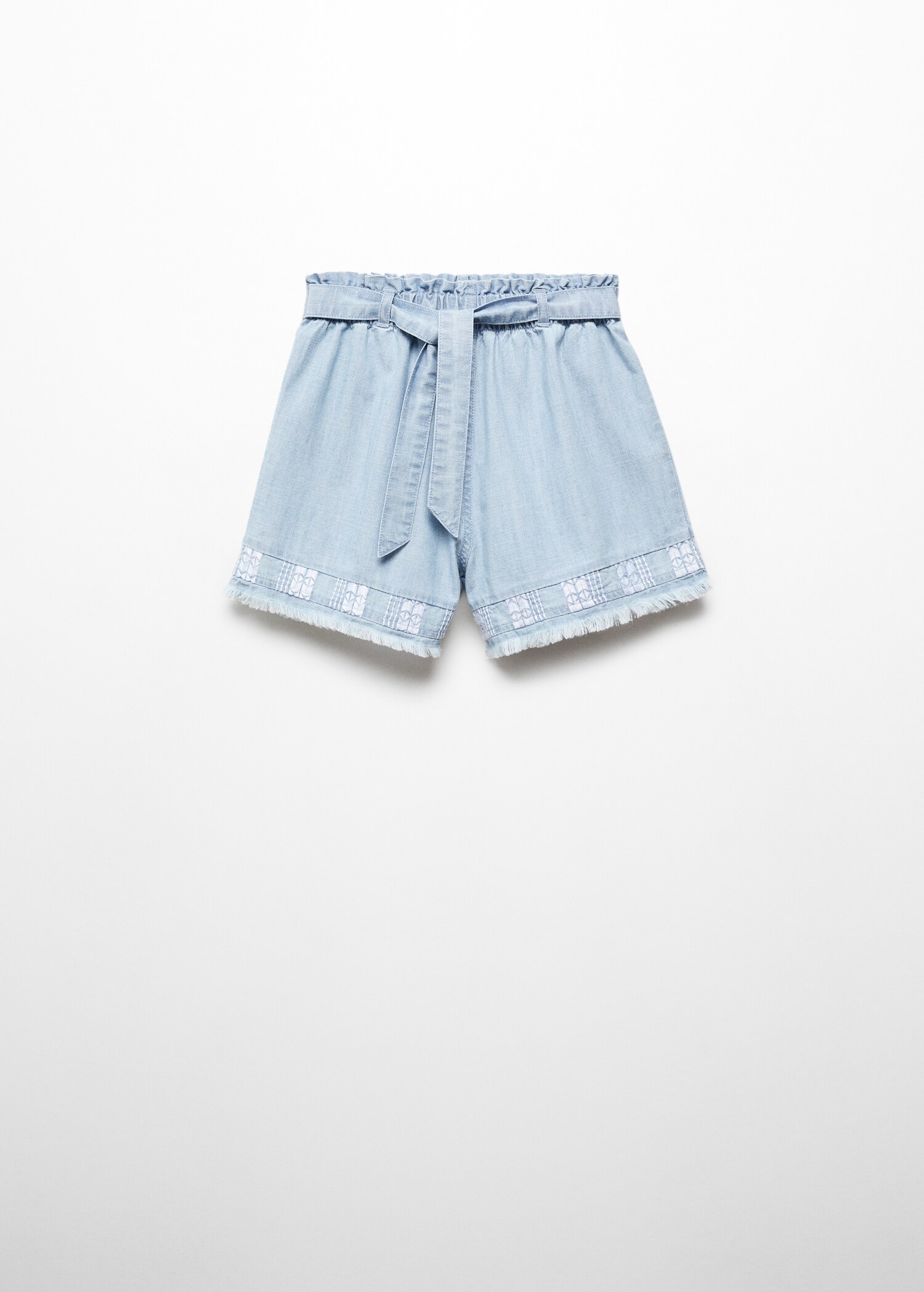 Broderade shorts med fransar - Artikel utan modell
