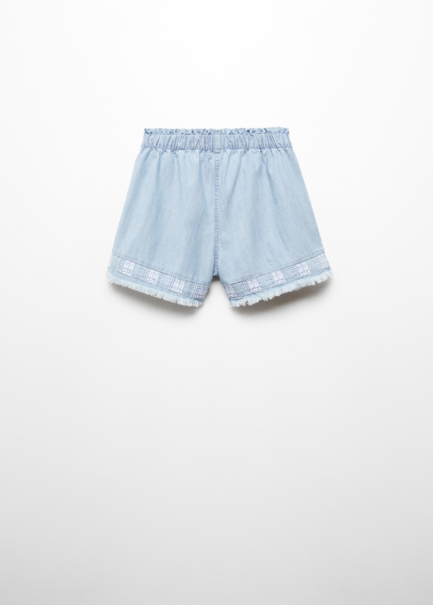 Broderade shorts med fransar - Artikelns baksida