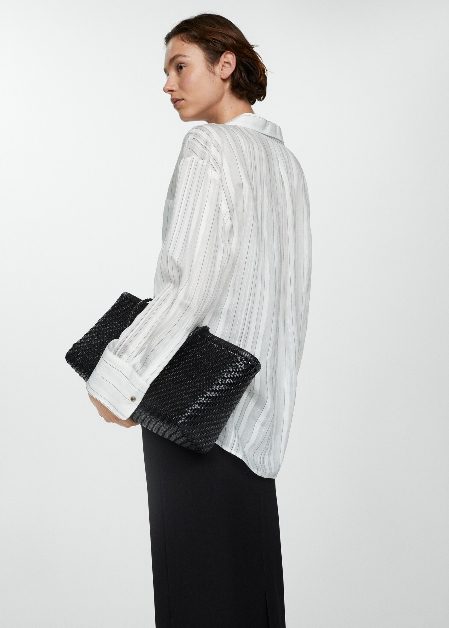Semi-transparent striped shirt - Reverse of the article