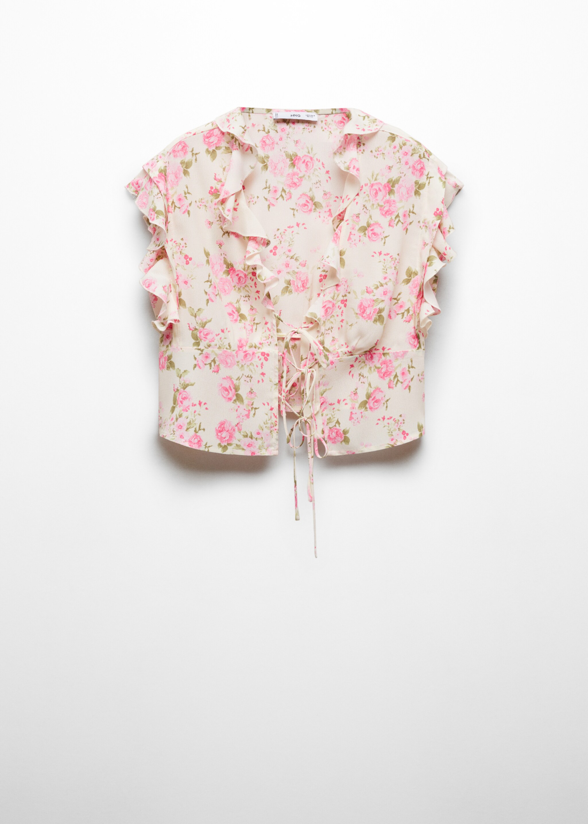 Florale Bluse mit Schleifenverschluss - Artikel ohne Model