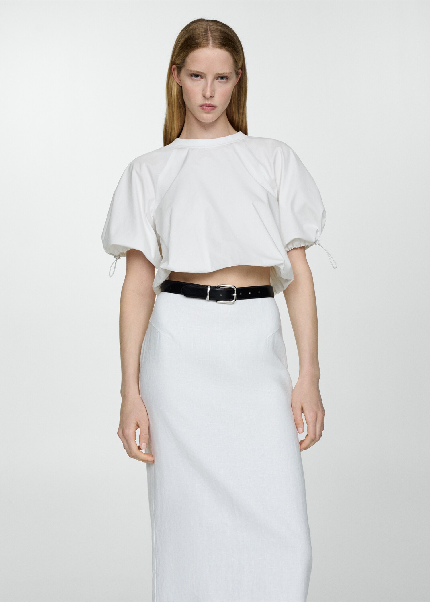Puffed sleeves blouse - Medium plane
