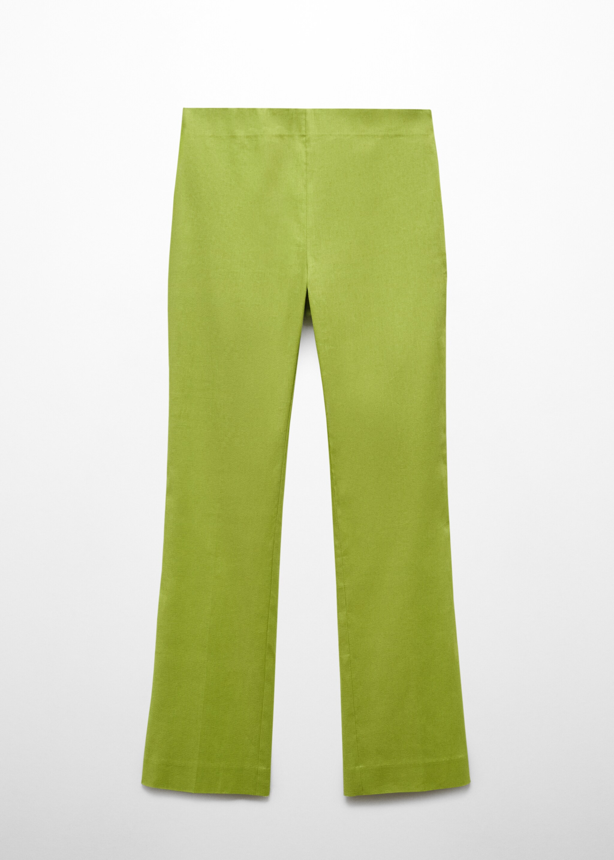 Pantalon flare lin - Article sans modèle, Vert. Ref: 67037125-00.