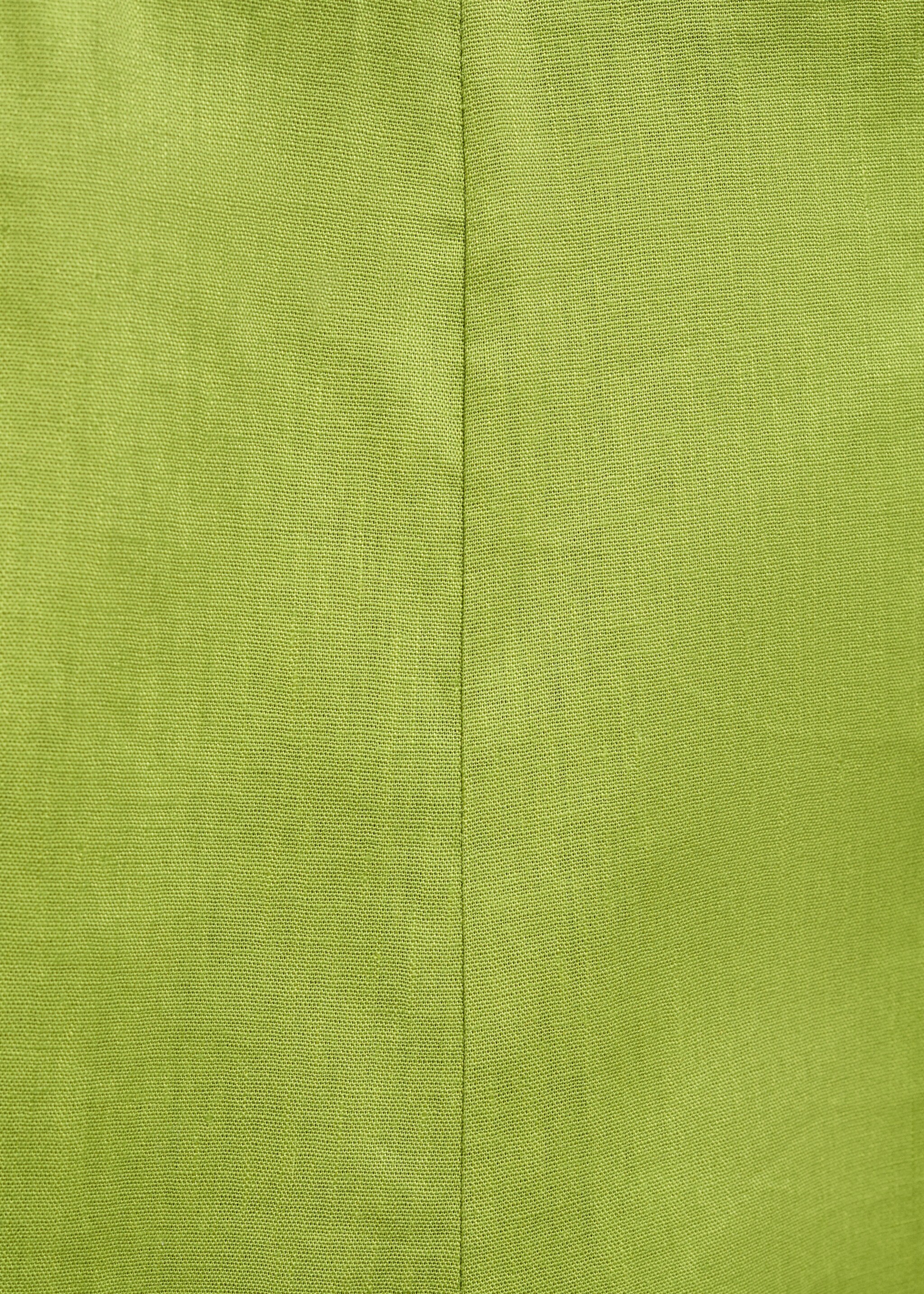 Pantalon flare lin - Détail de l'article 8, Vert. Ref: 67037125-00.