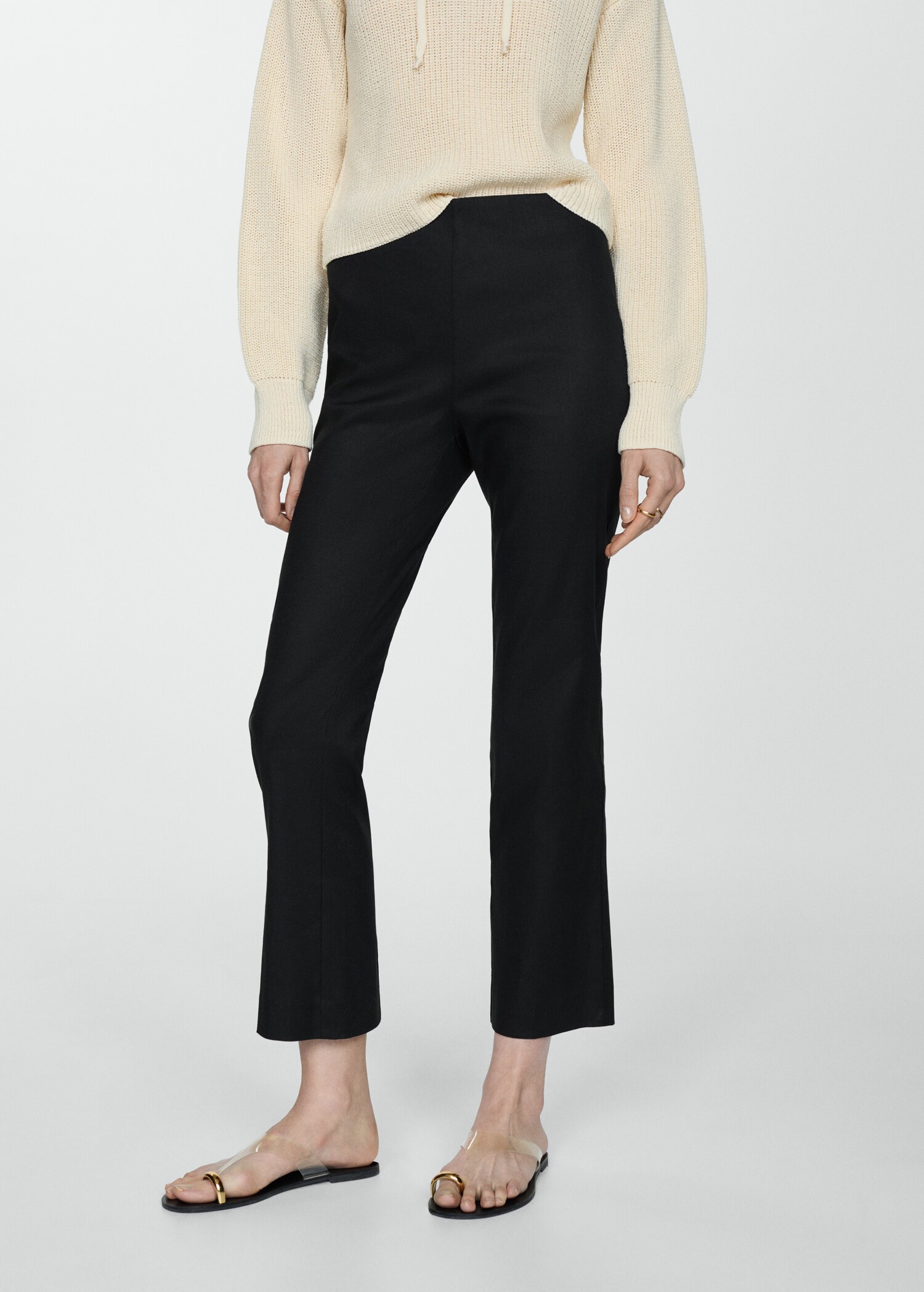 Linen flared trousers - Medium plane