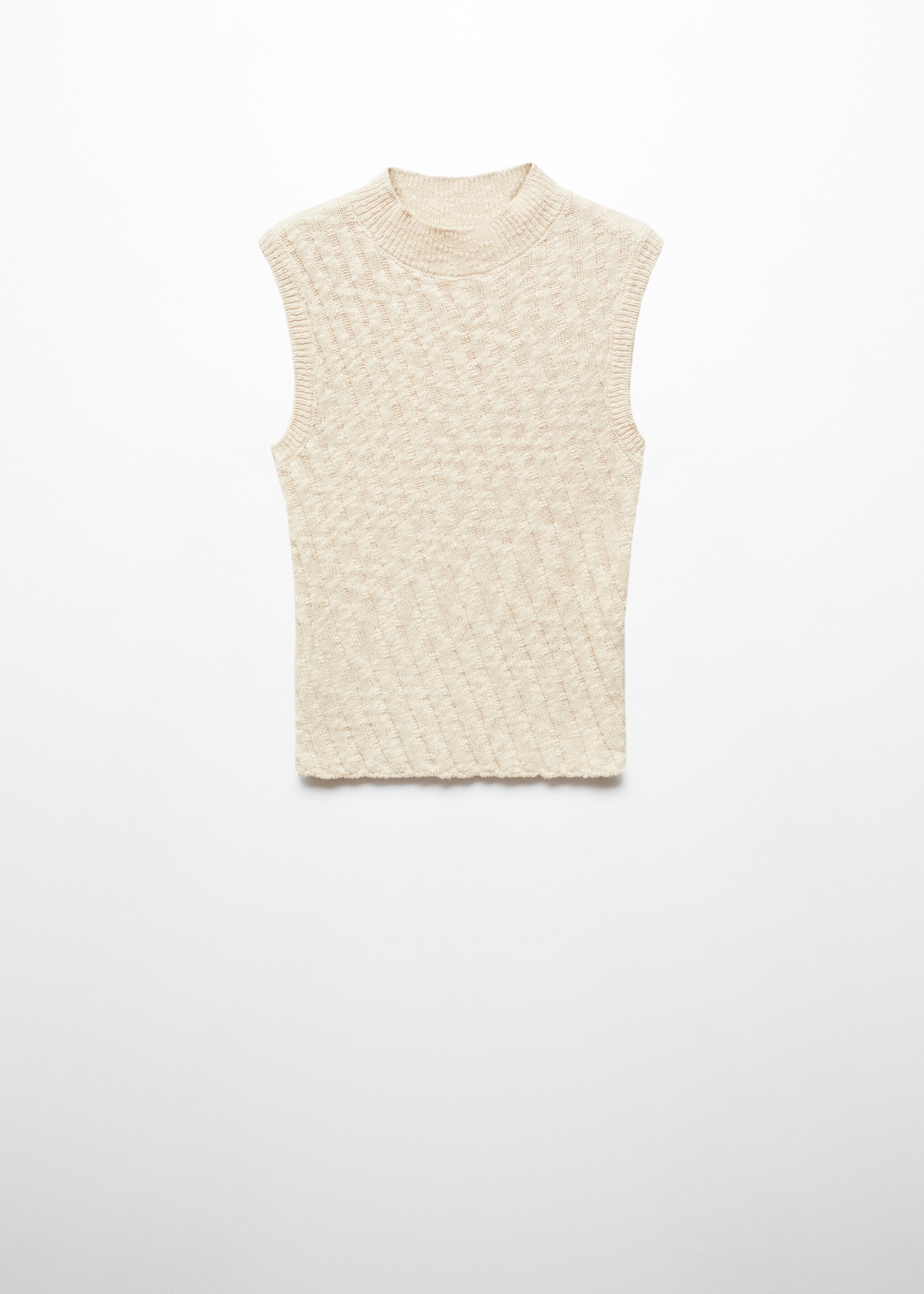 Rib-knit top with perkins neck - Article without model