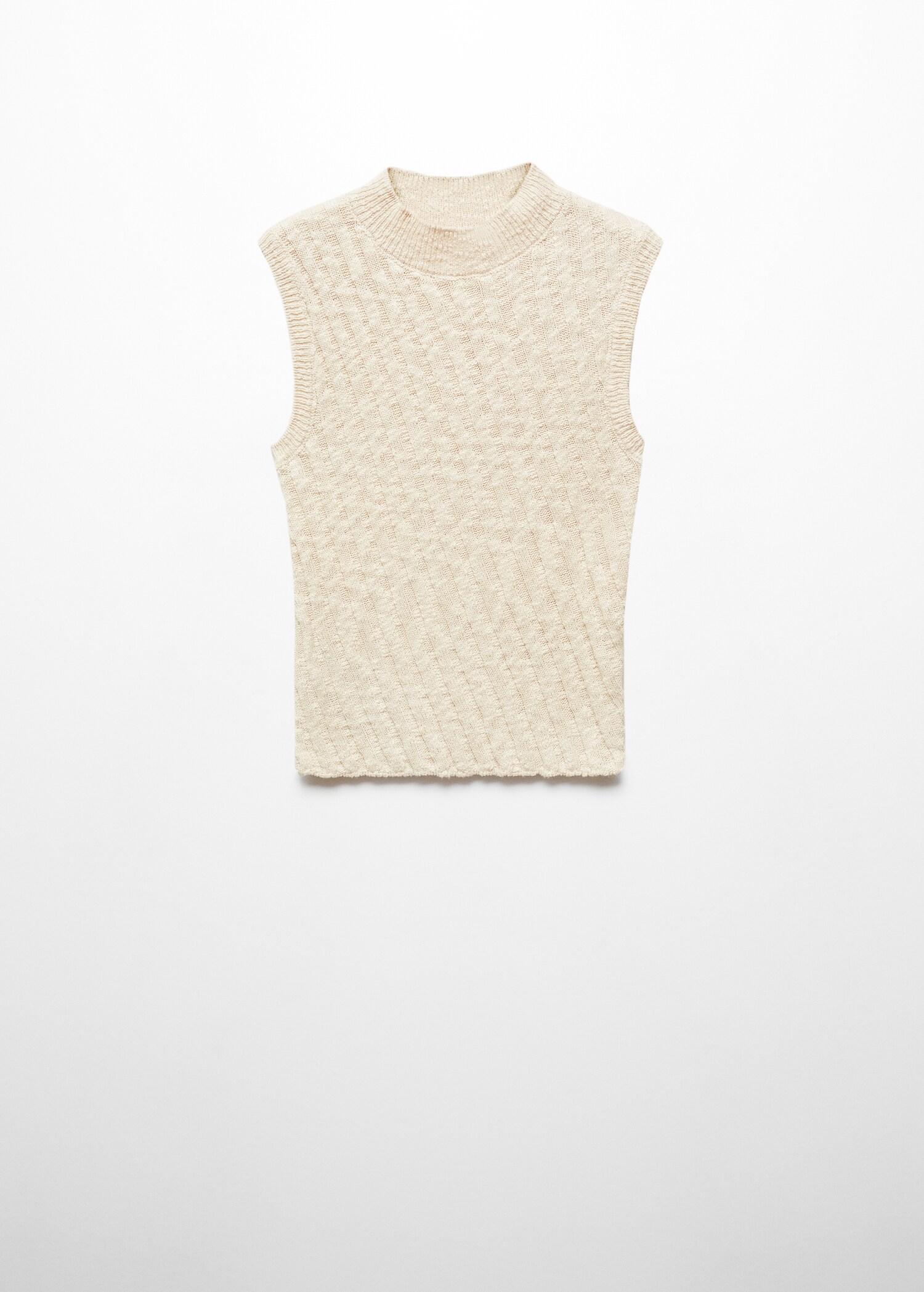 Rib-knit top with perkins neck - Article without model