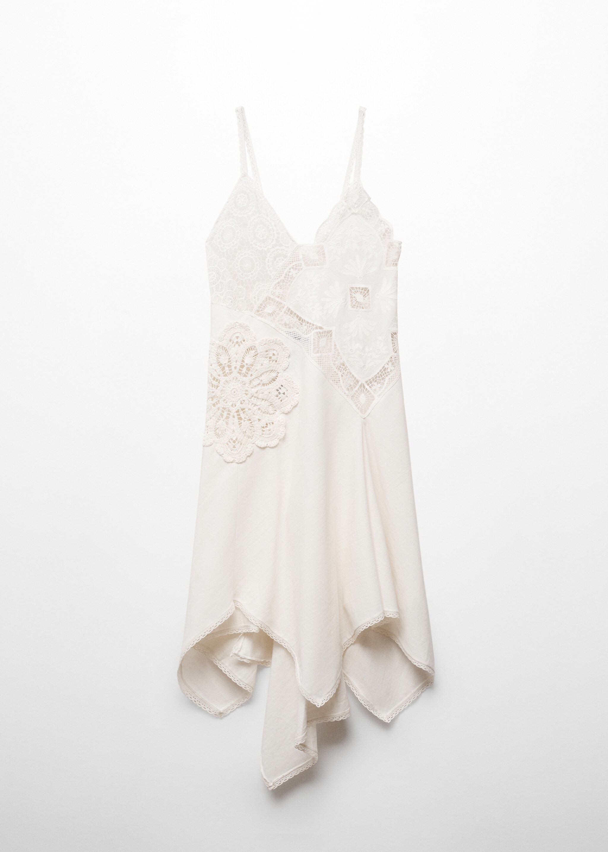 Asymmetrical dress with embroidered panels - Article without model