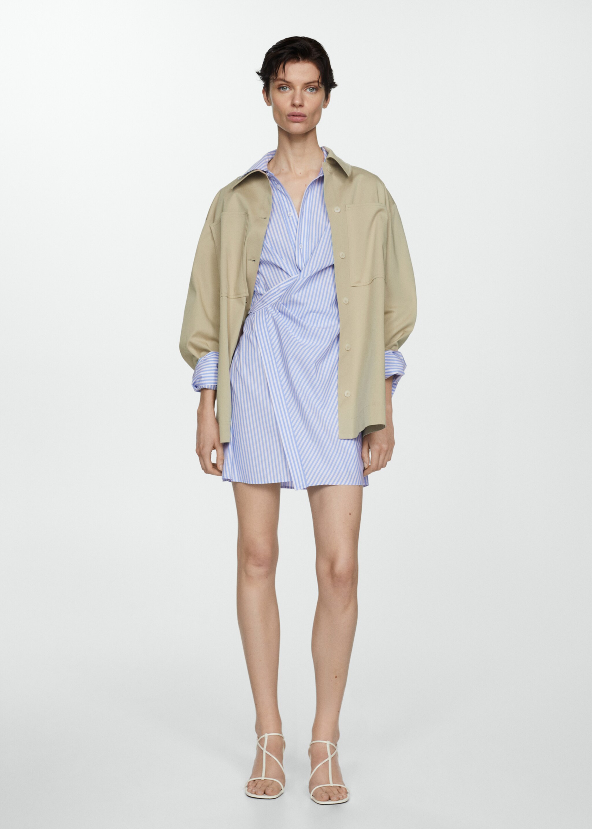 Striped wrap shirt dress - Details of the article 9