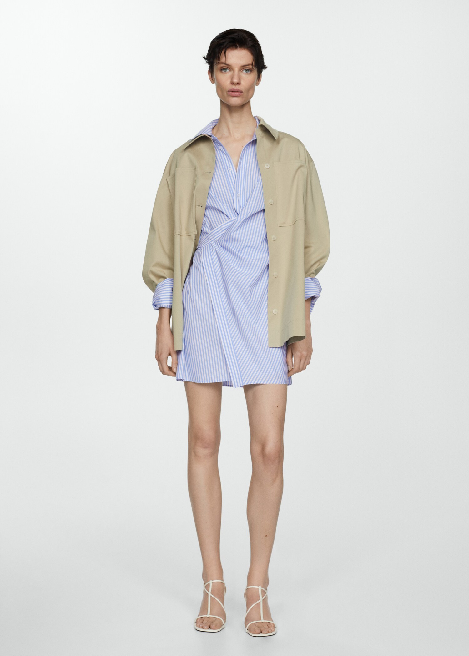 Striped wrap shirt dress - Details of the article 9