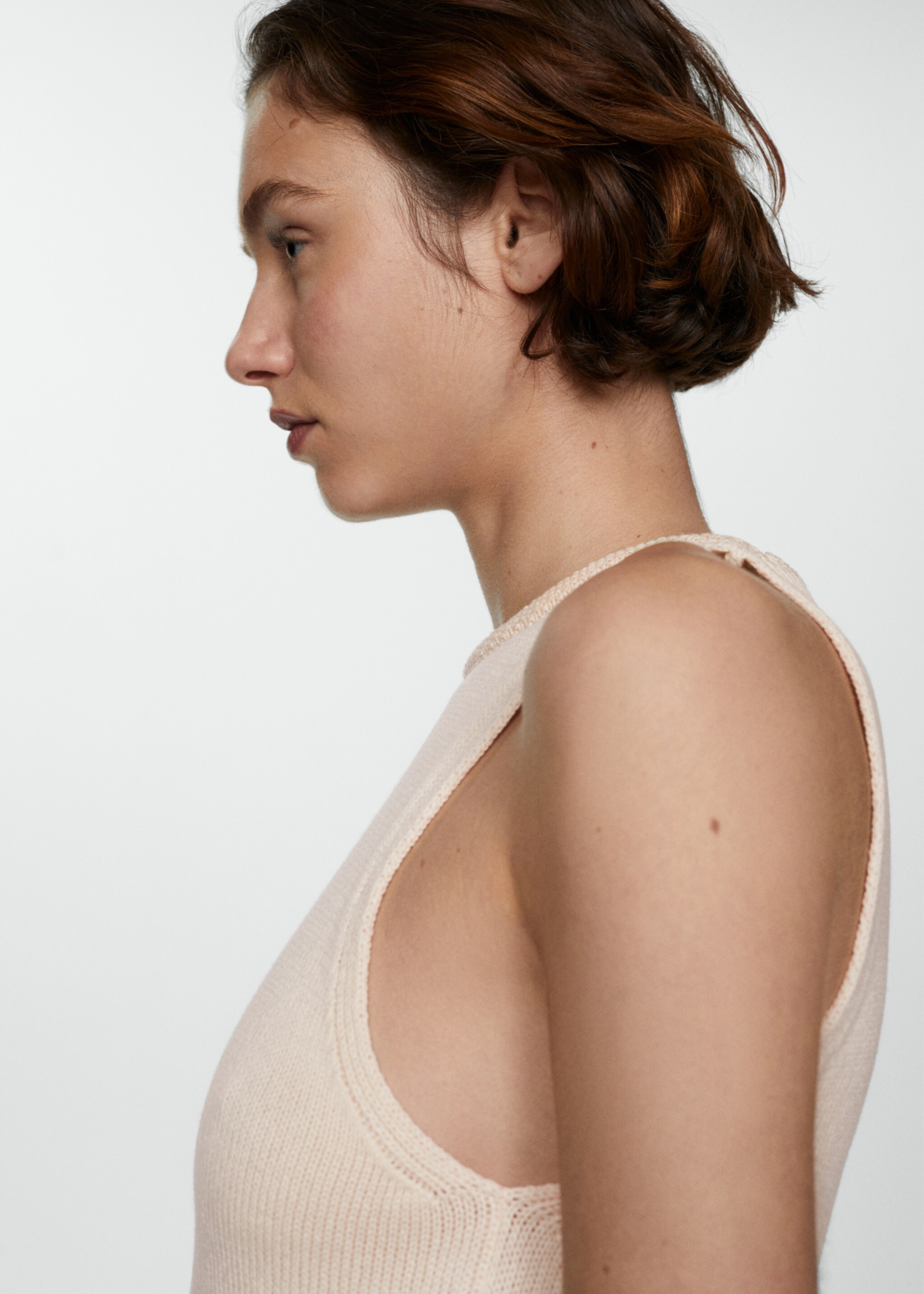Cotton-blend knit top - Details of the article 1