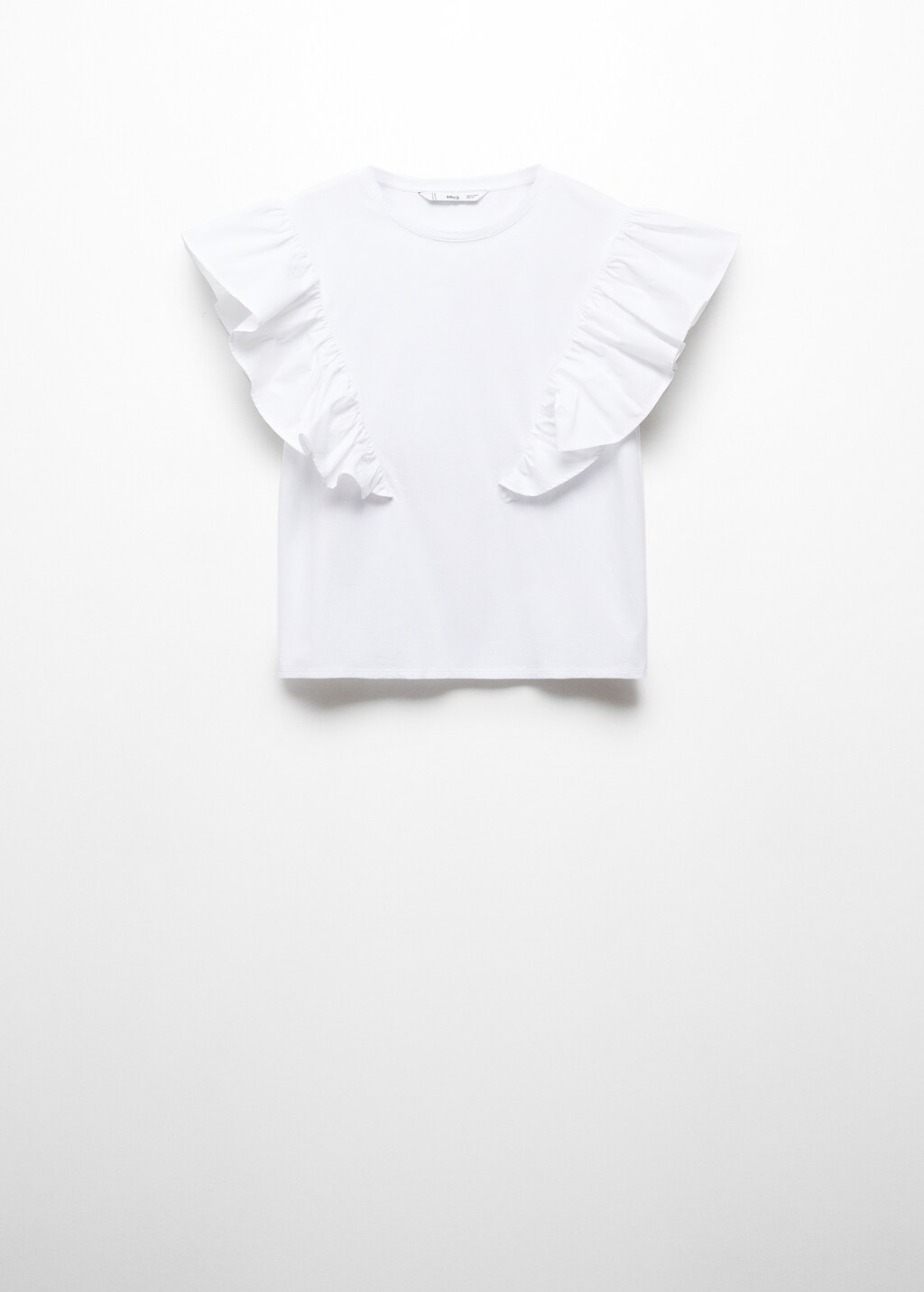 100% cotton t-shirt with ruffles - Women | MANGO OUTLET USA