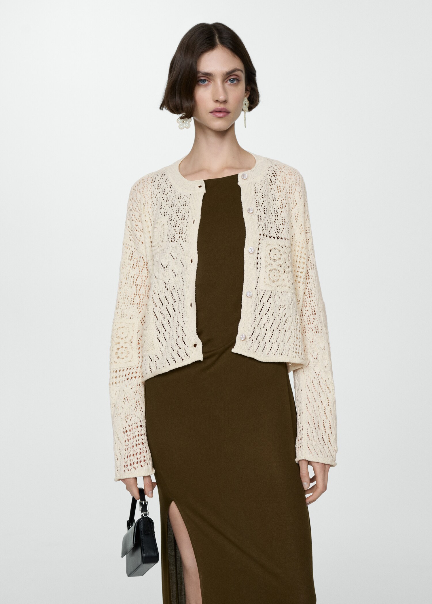 Cardigan ajouré boutons - Plan moyen