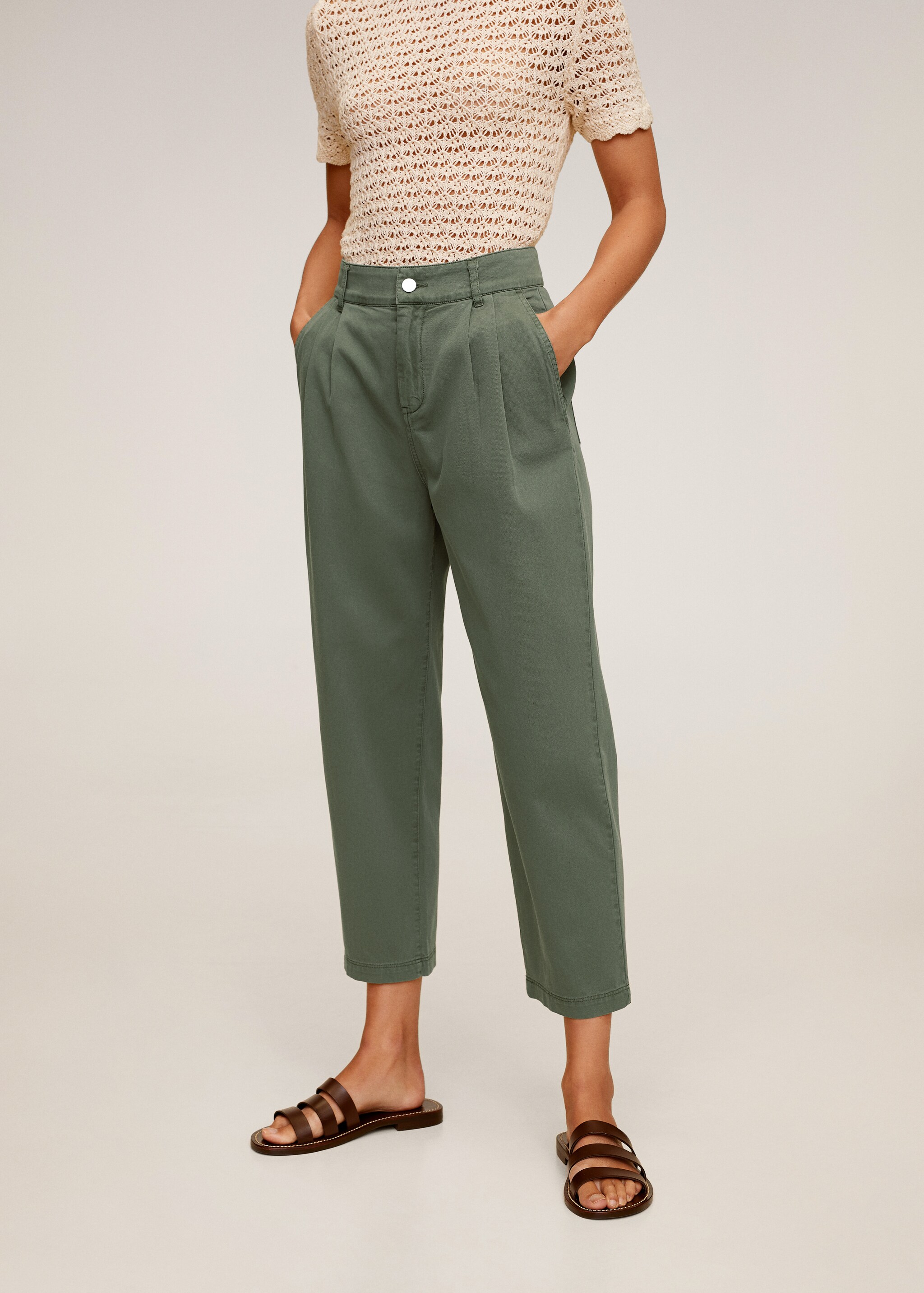Relaxed cotton trousers - Medium plane
