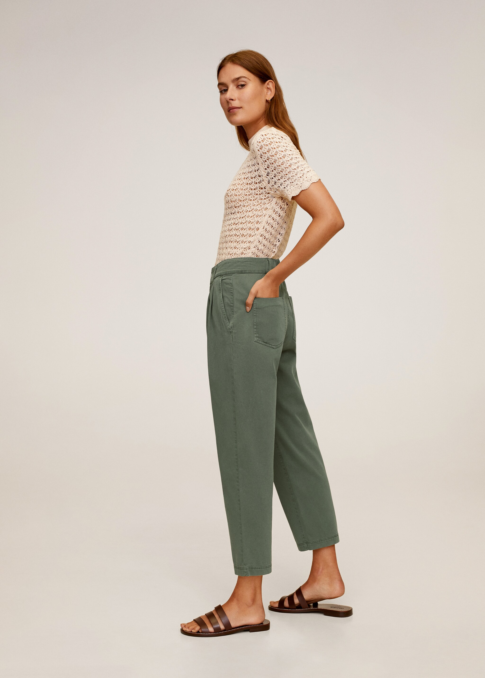 Relaxed cotton trousers - Details of the article 2