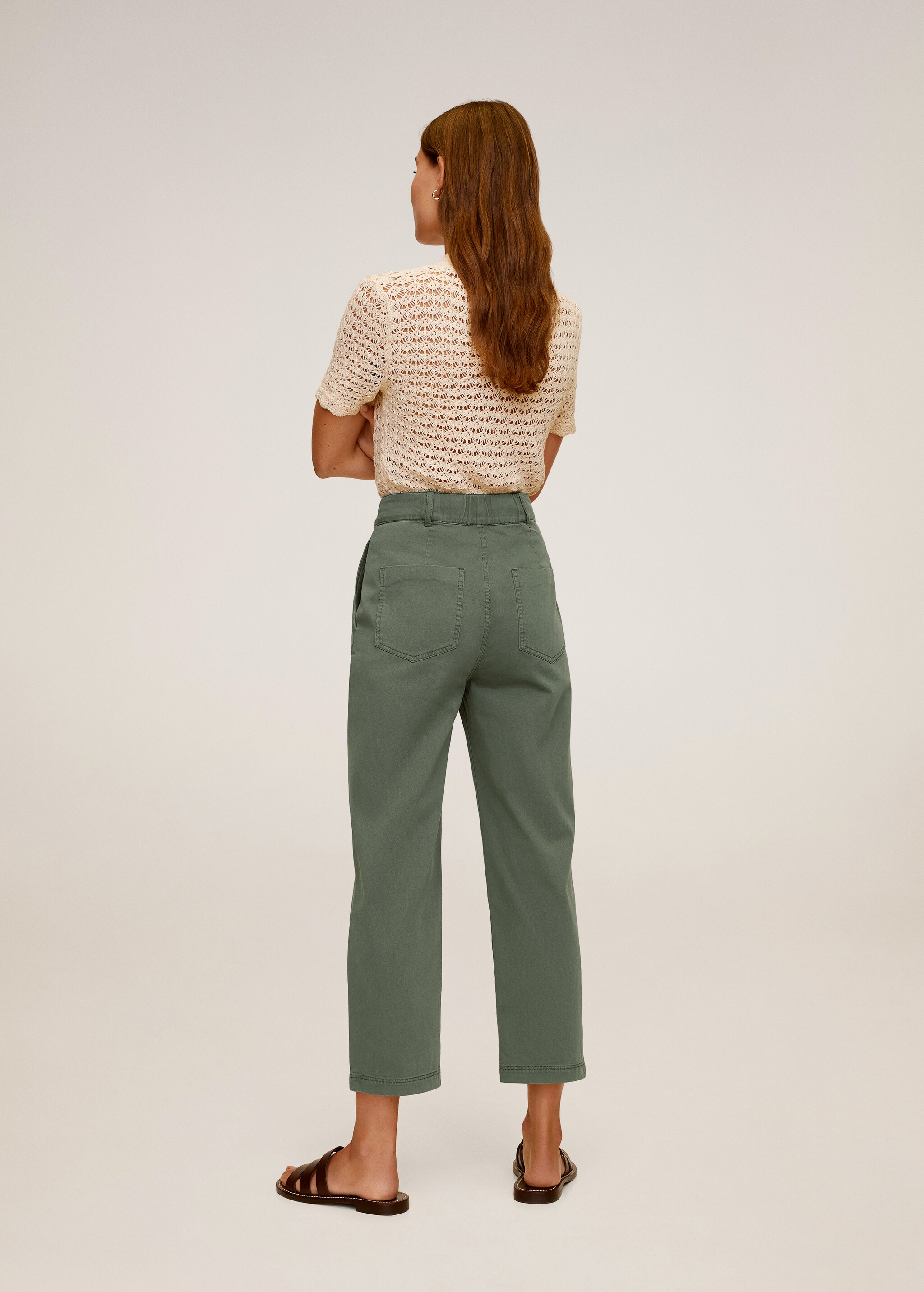 Relaxed cotton trousers - Reverse of the article