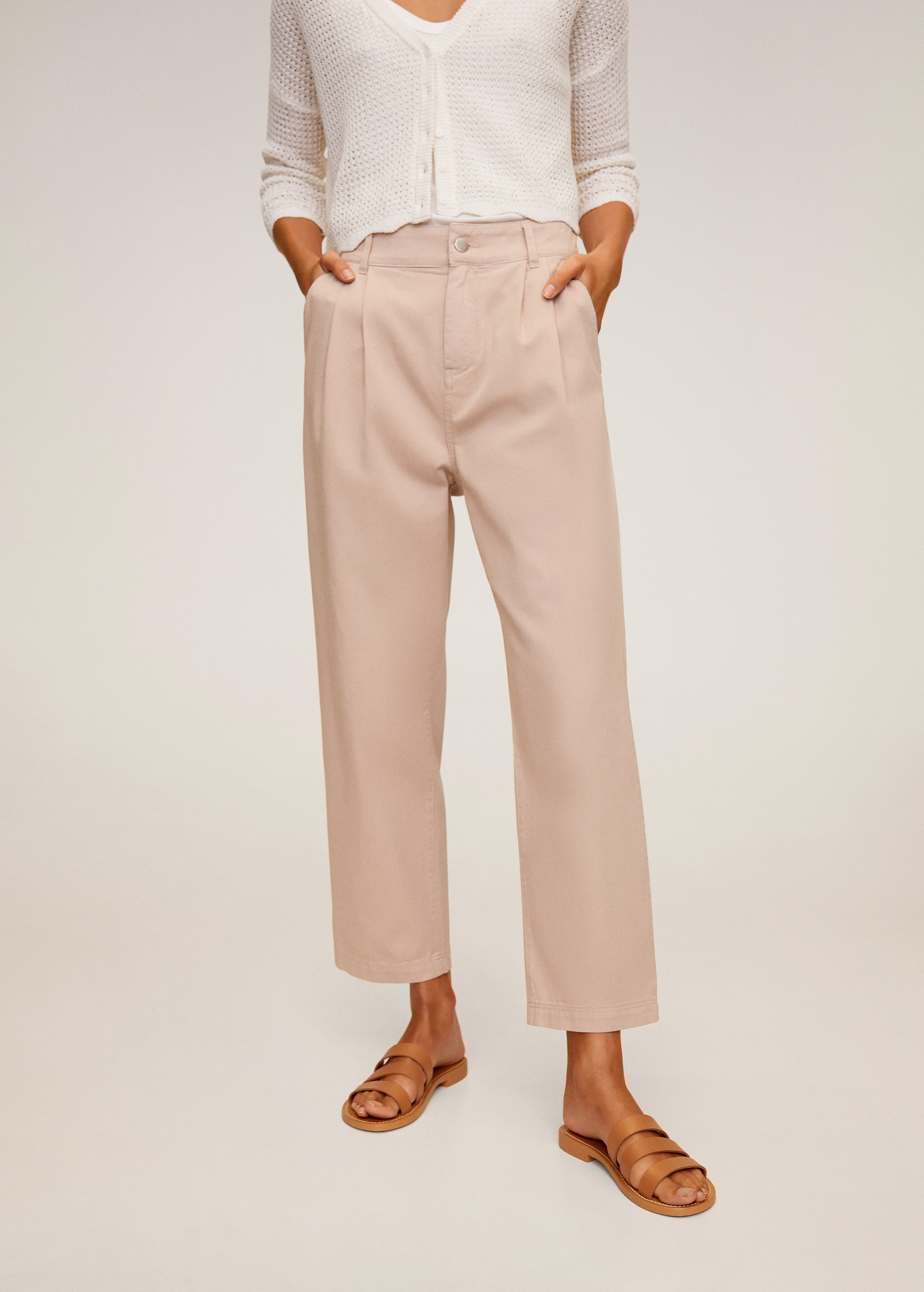 Relaxed cotton trousers - Medium plane
