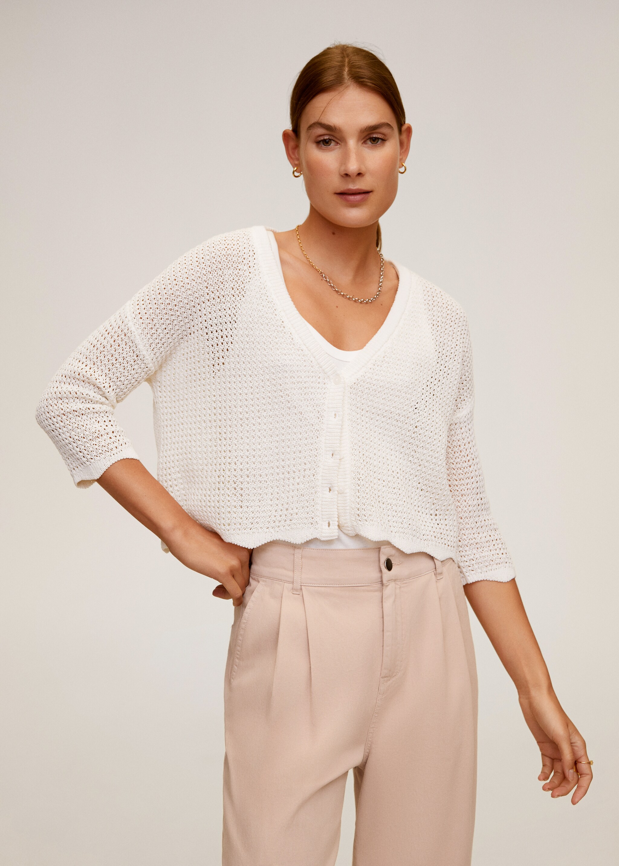 Relaxed cotton trousers - Details of the article 1