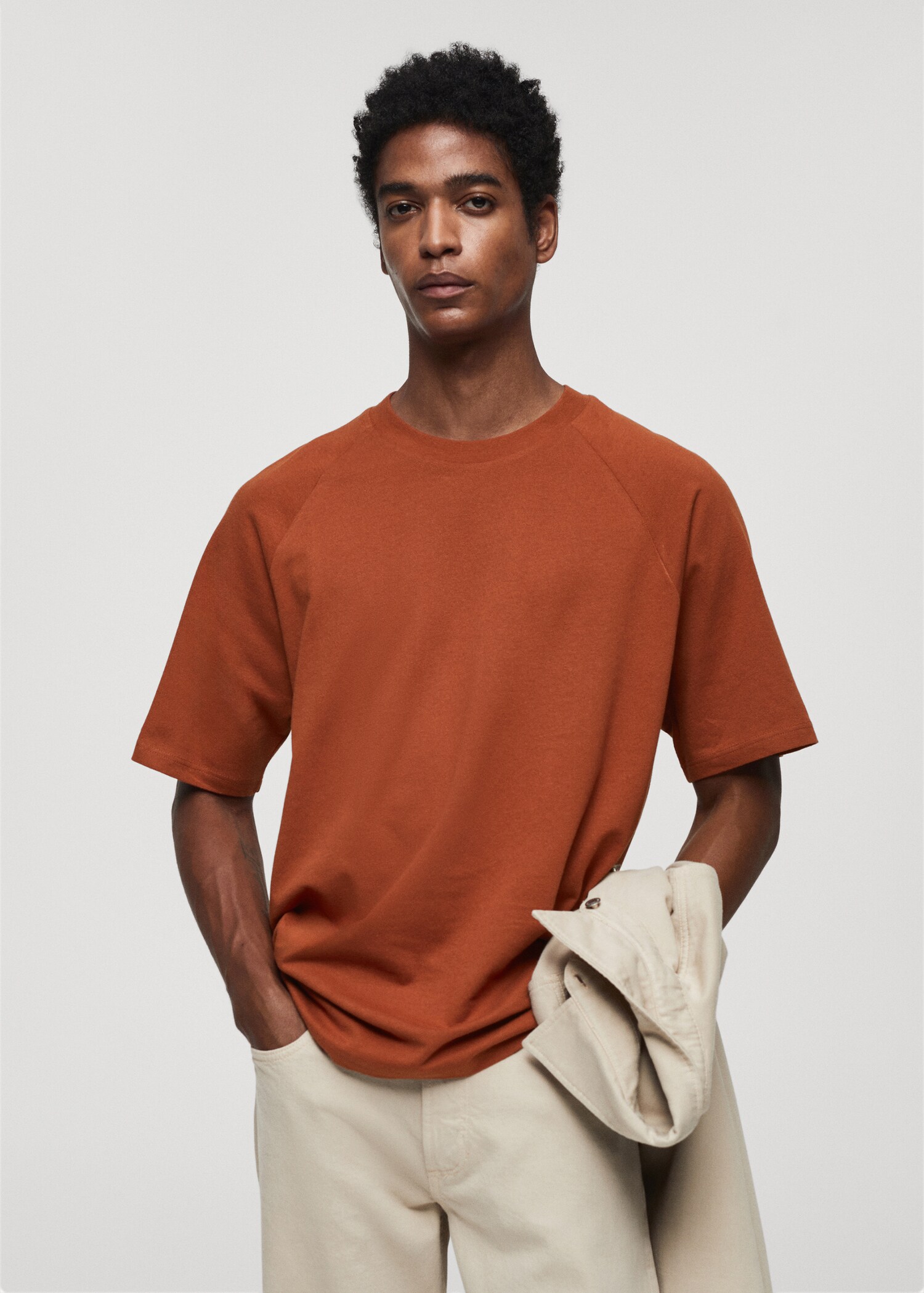 Relaxed fit cotton t-shirt - Medium plane