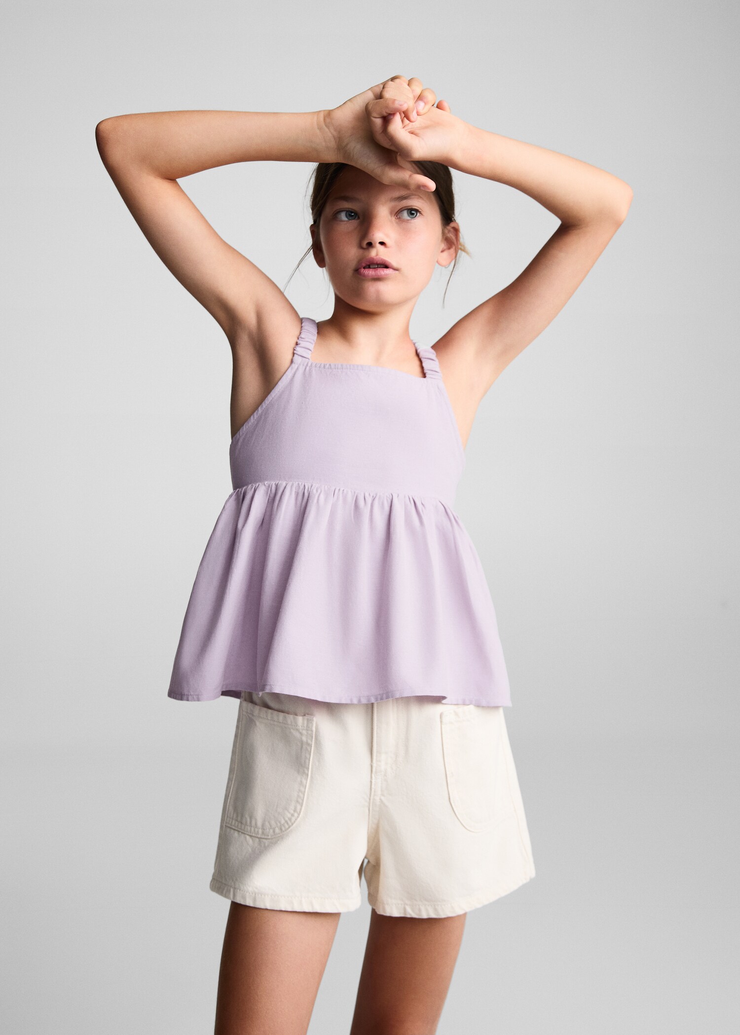 Strap linen top - Medium plane