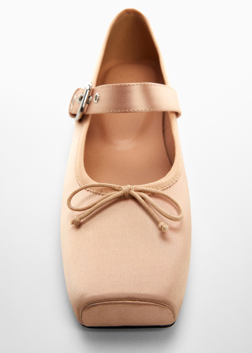 Satin ballet flats with buckle