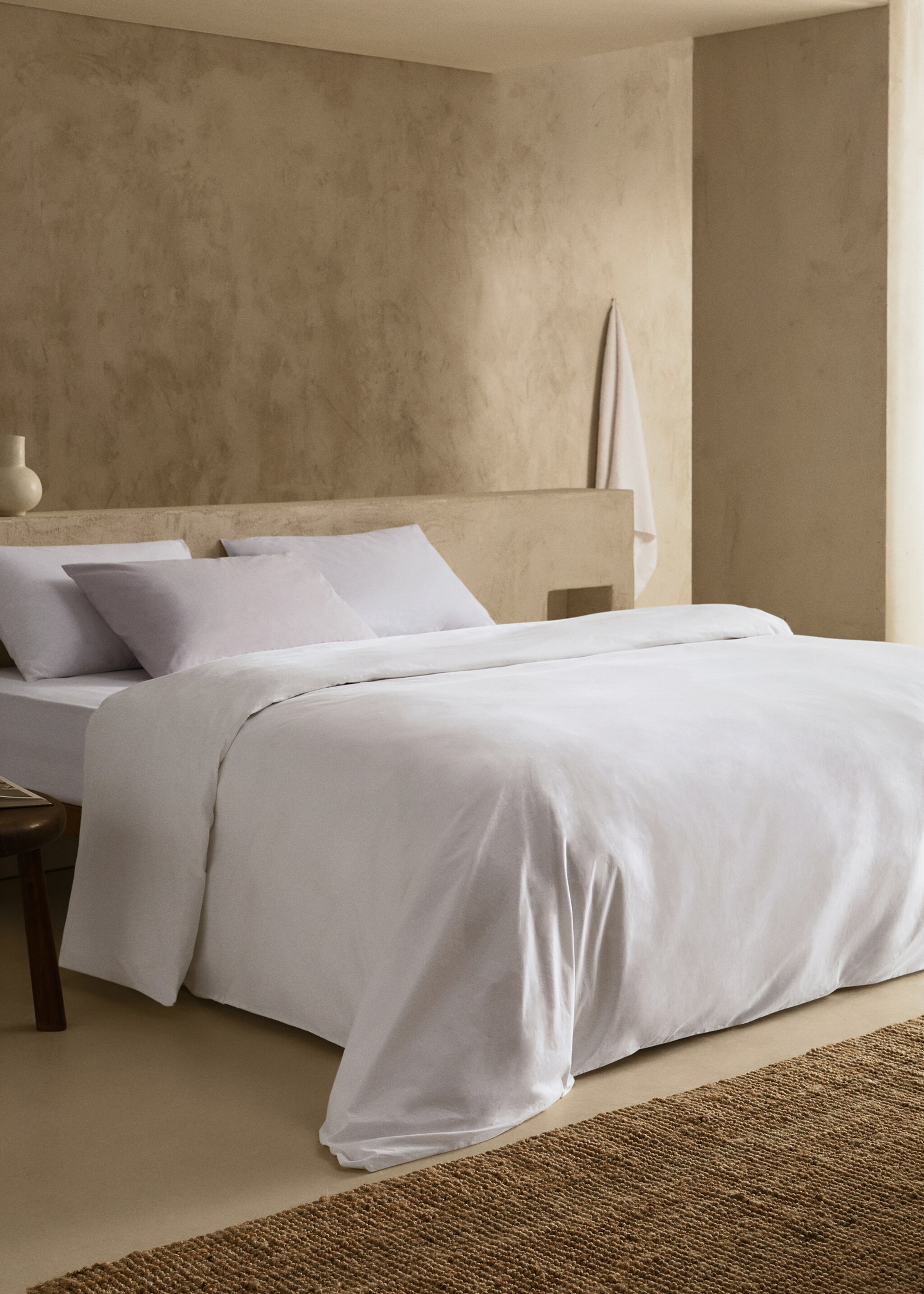 500-thread cotton duvet cover for superking bed - Details of the article 8, White. Ref: 67037723-00.